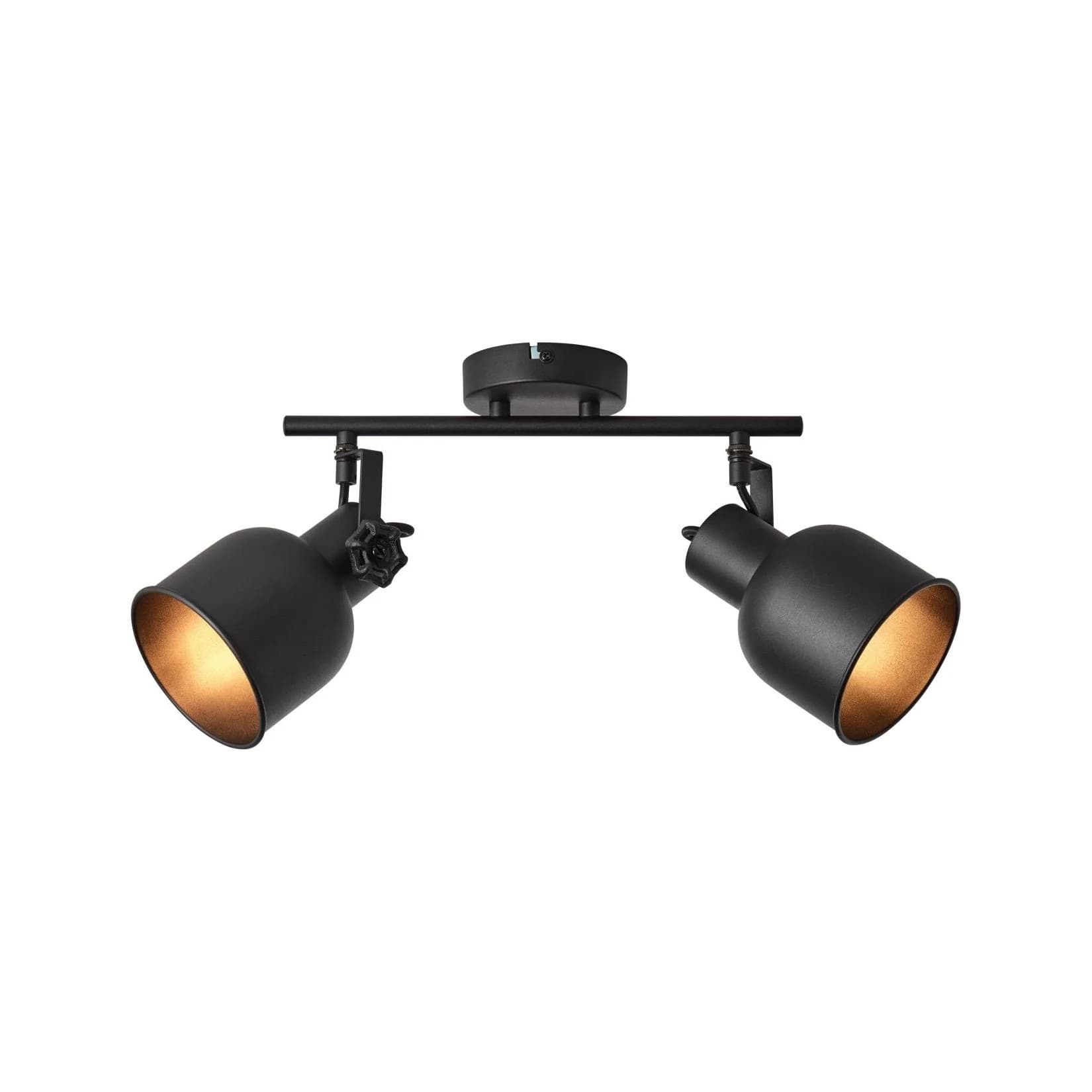 BRILLIANT Lampe, Rolet Spotrohr 2flg sand schwarz, Metall, 2x D45, E14, 18W
