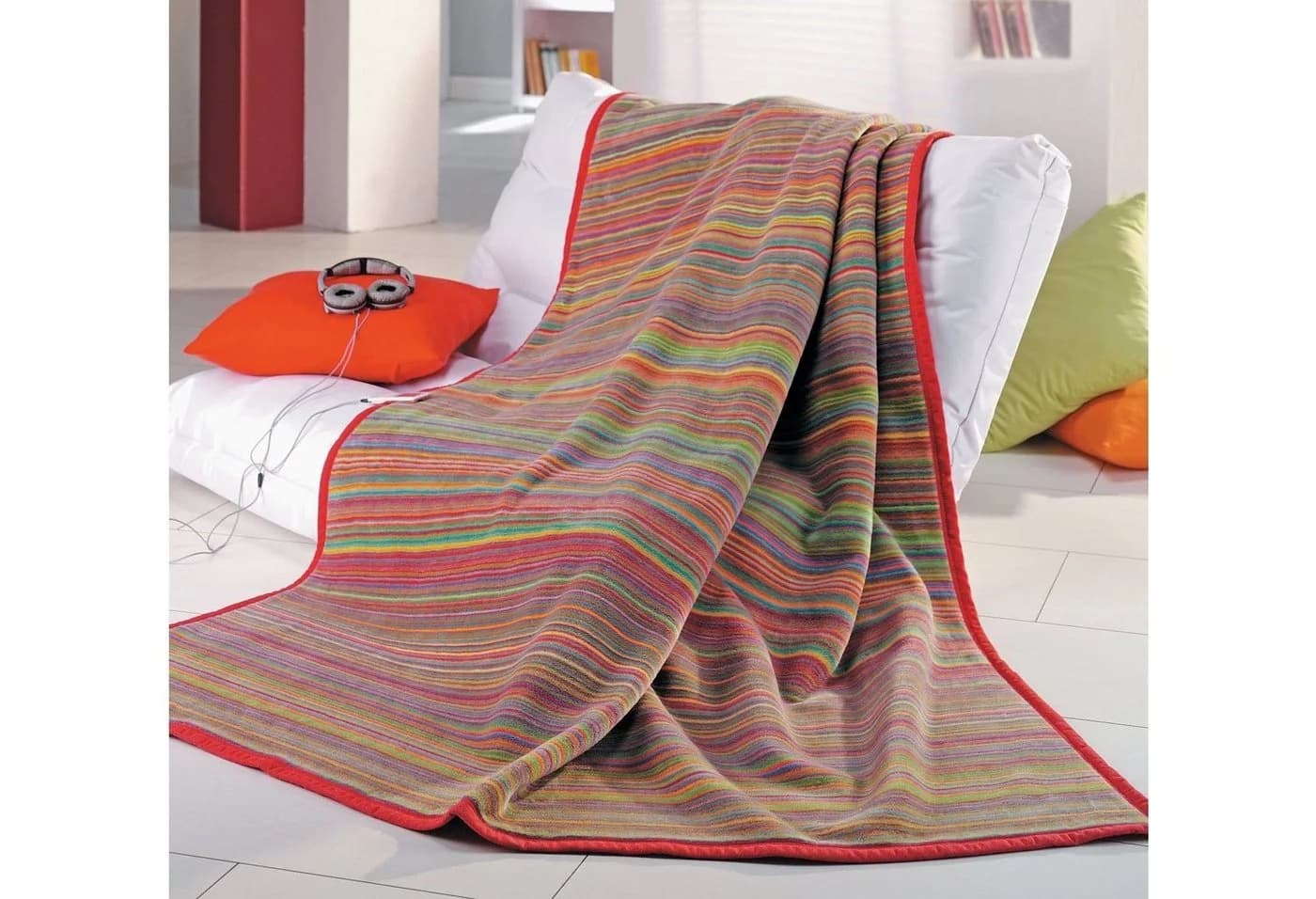 IBENA Jacquard Wohndecke Malang Bunt Gestreift