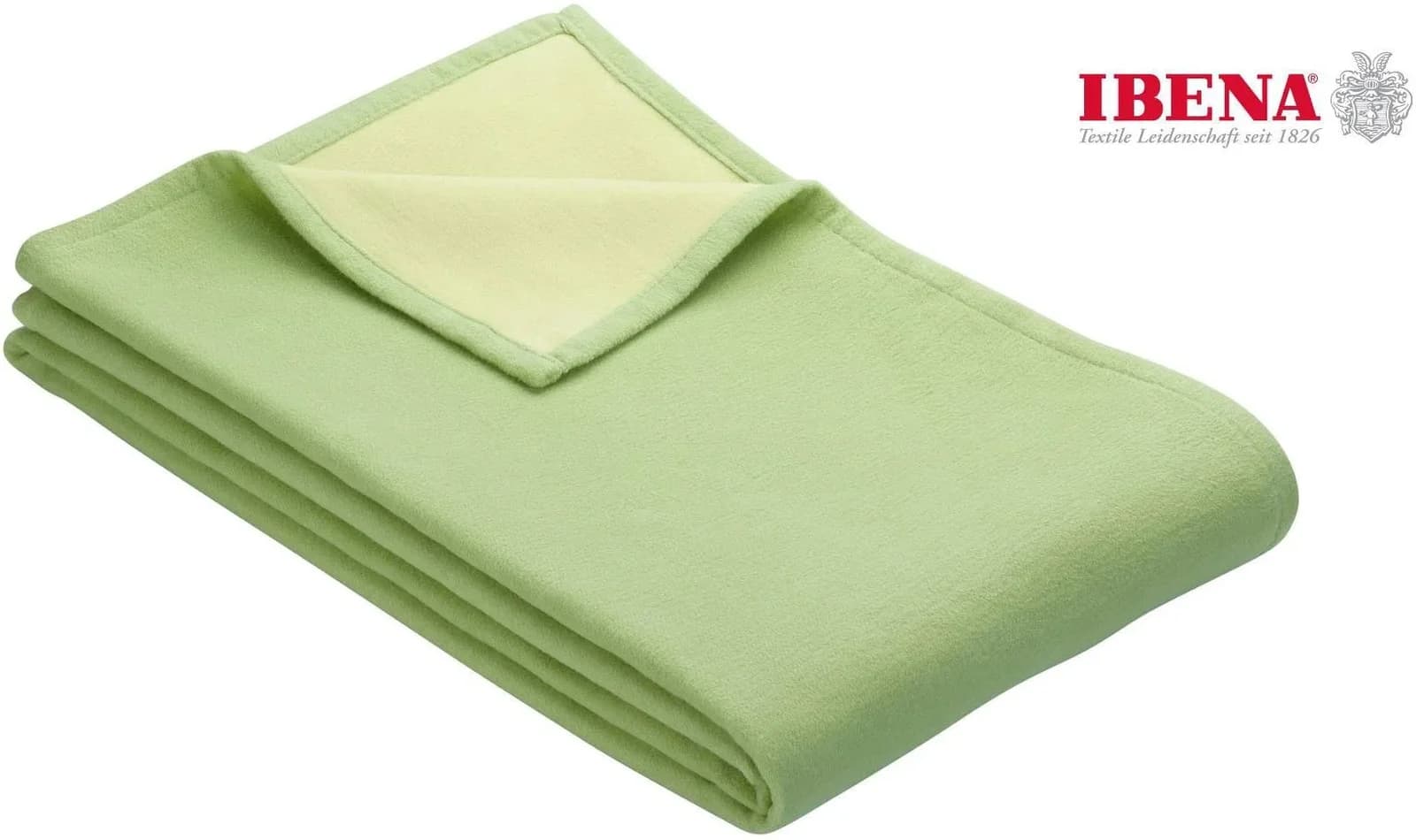 Ibena Wohndecke Cotton Pur Hellgrün 100% Baumwolle