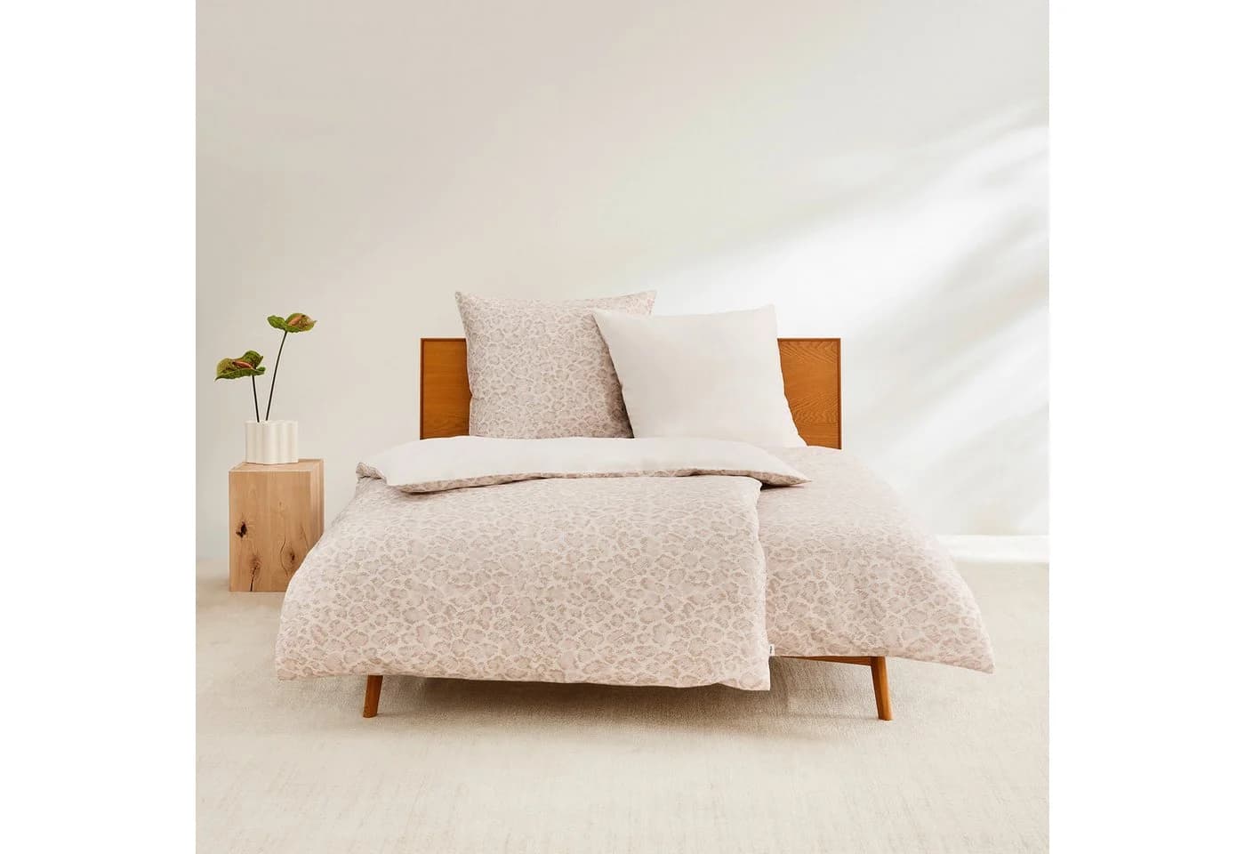 s.Oliver Wendebettwäsche Satin LEO 2-teilig Baumwolle Beige Modern