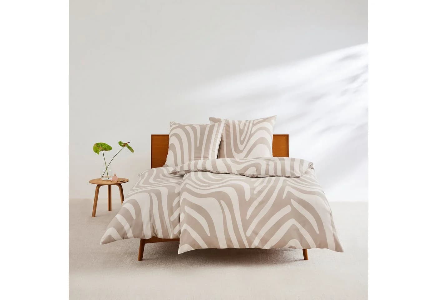 s.Oliver Satinbettwäsche 2-teilig Beige Mako-Satin Trenddesign