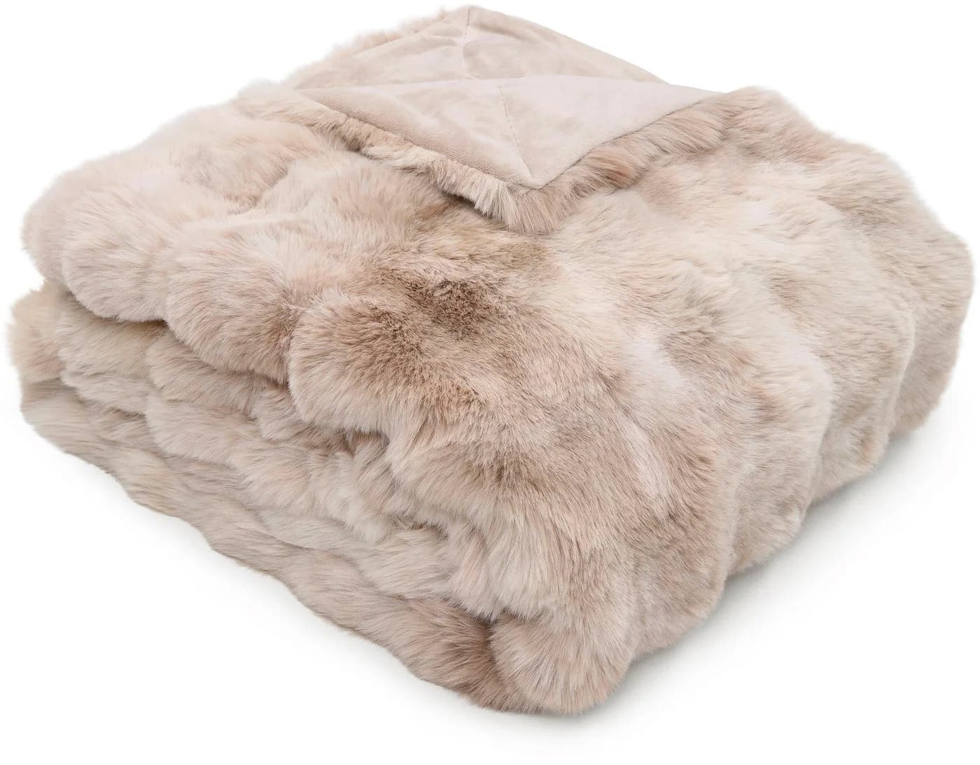 Bugatti Wohndecke Bubble Felldecke Beige Luxuriöse Felloptik