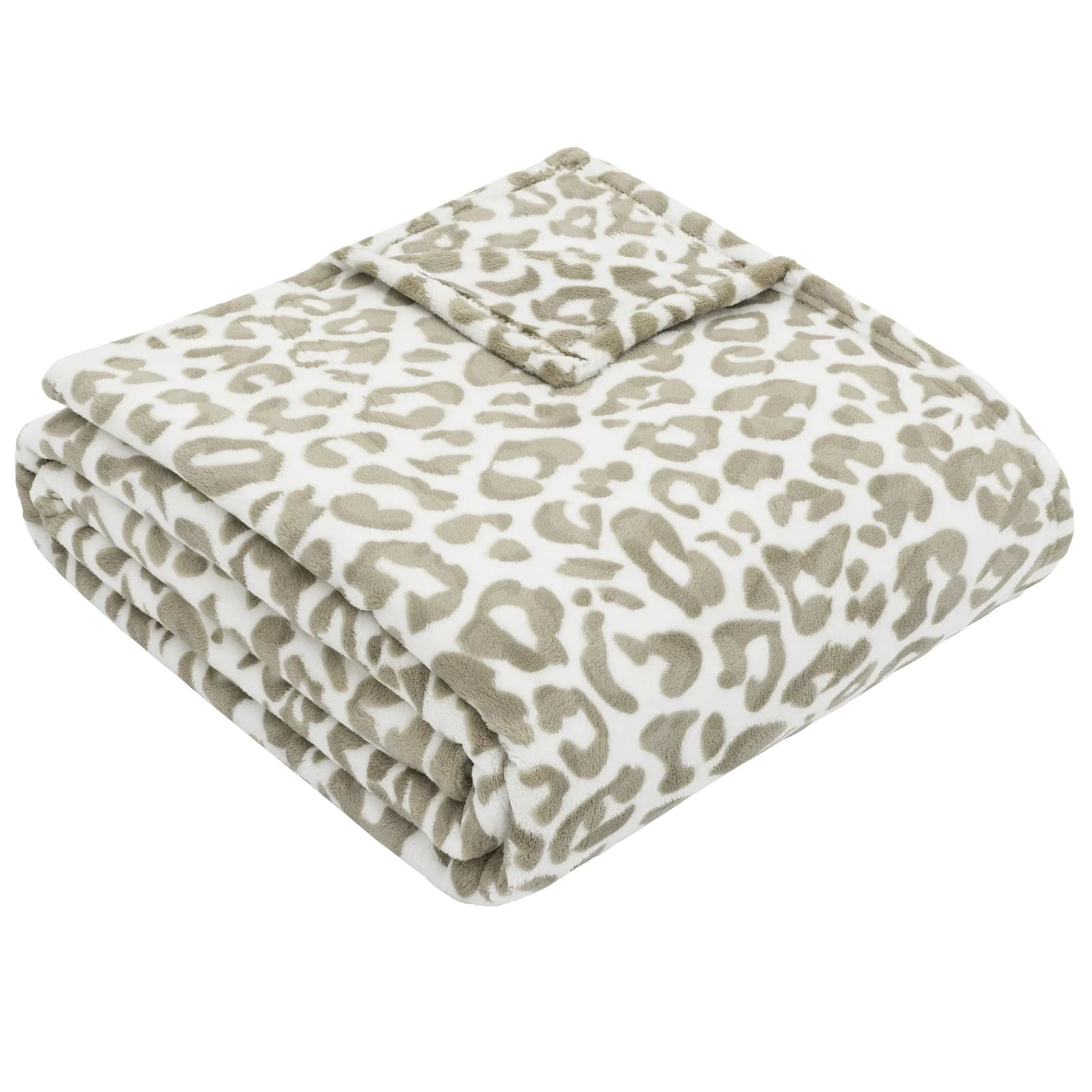 s.Oliver Wohndecke Leopardenmuster Beige/Weiß Polyester