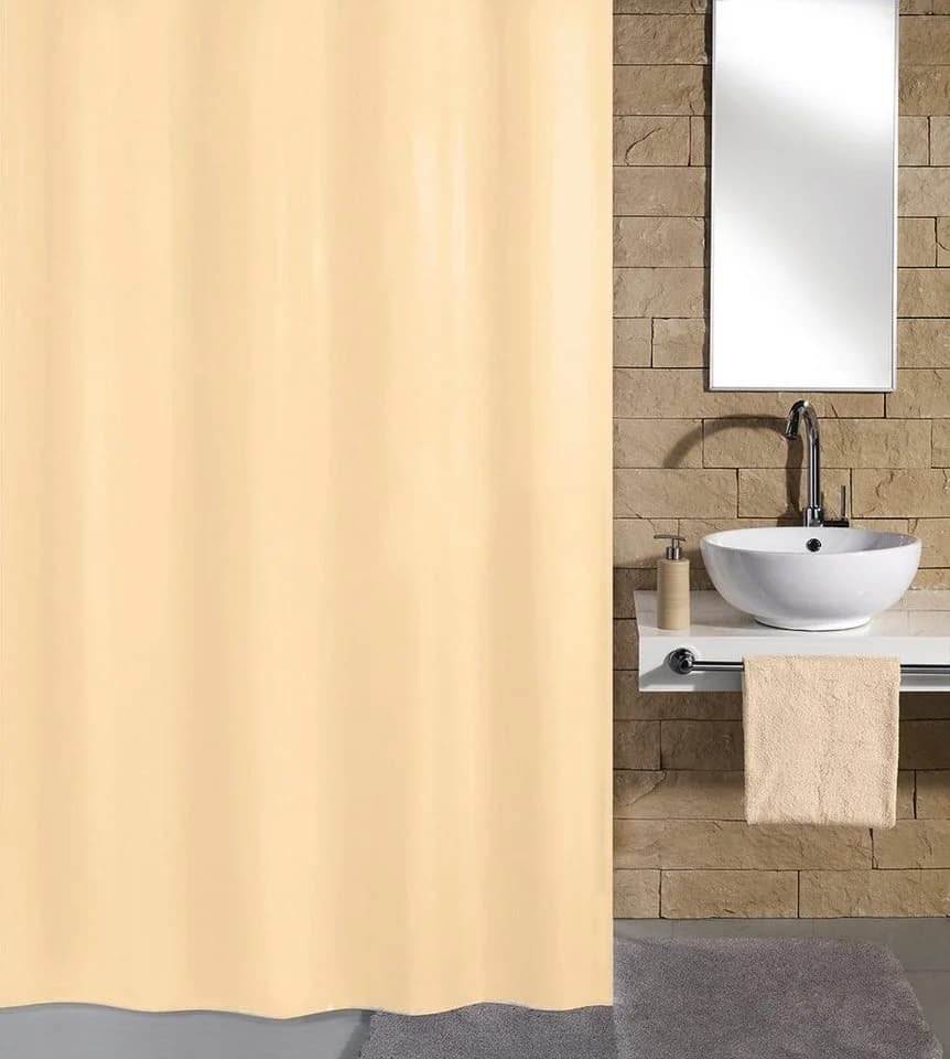 Kleine Wolke Duschvorhang Natur 180x200 cm Beige Polyester