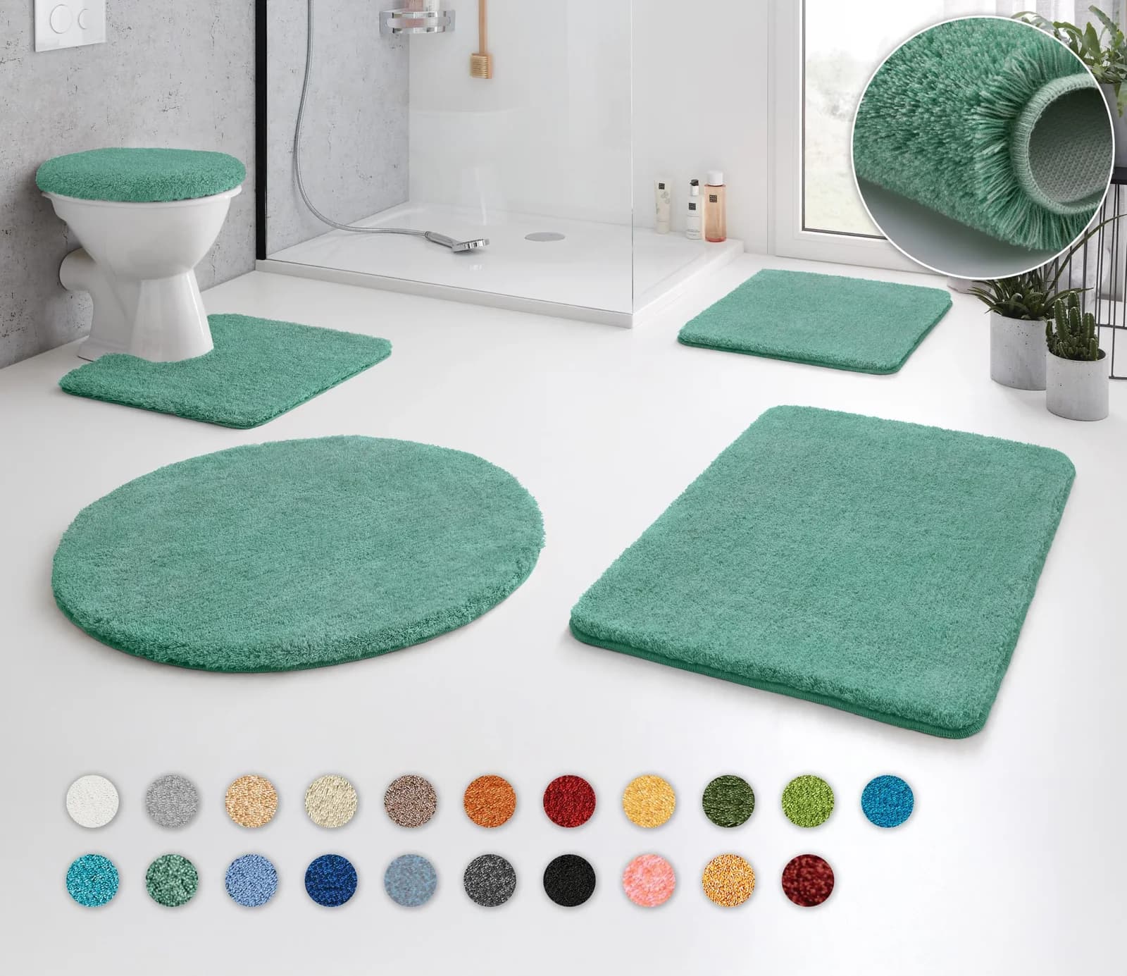 Kleine Wolke Badematte RELAX 30 mm Polyacryl Rutschhemmend Blau
