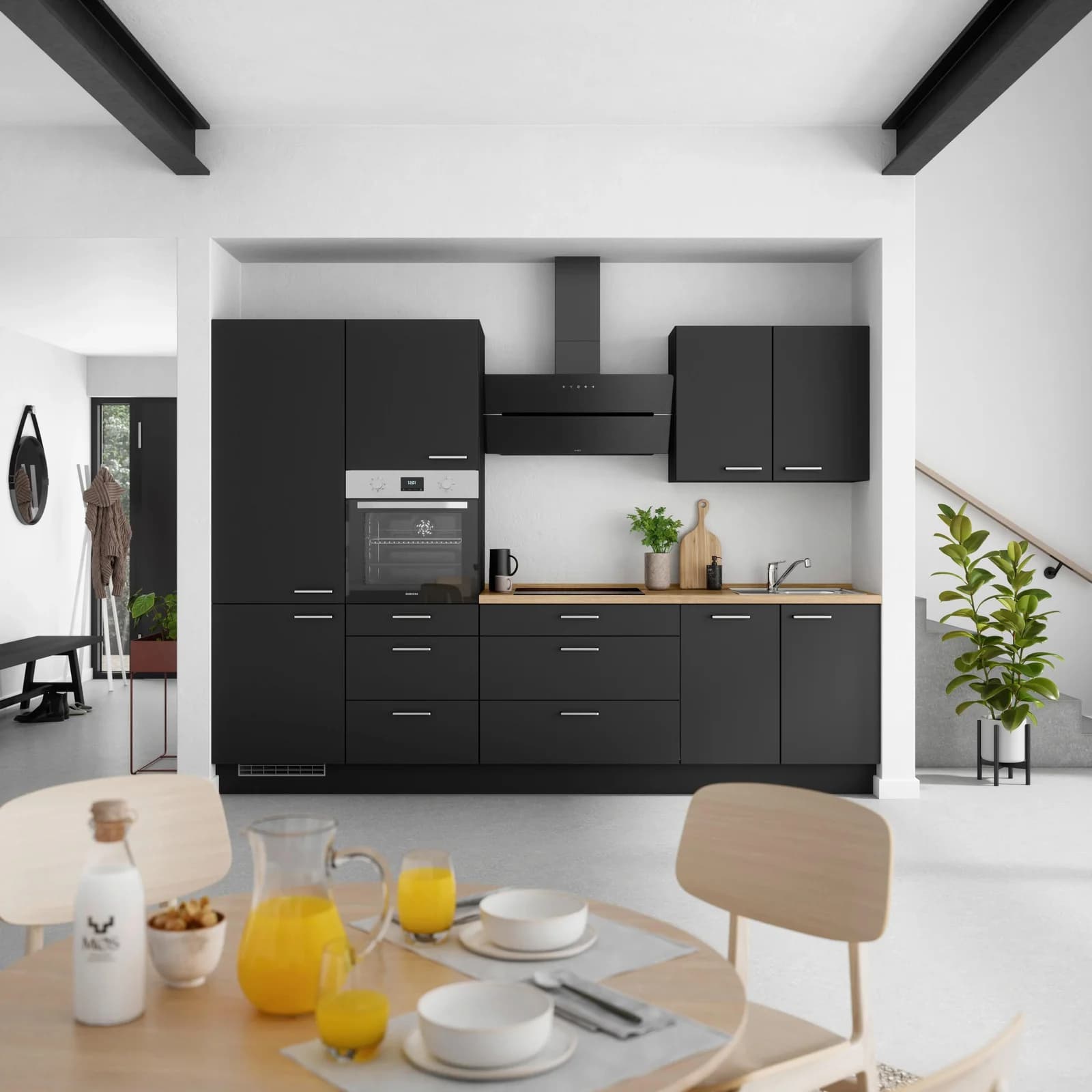 Nobilia Küchenblock Touch High m. Geräten Schwarz