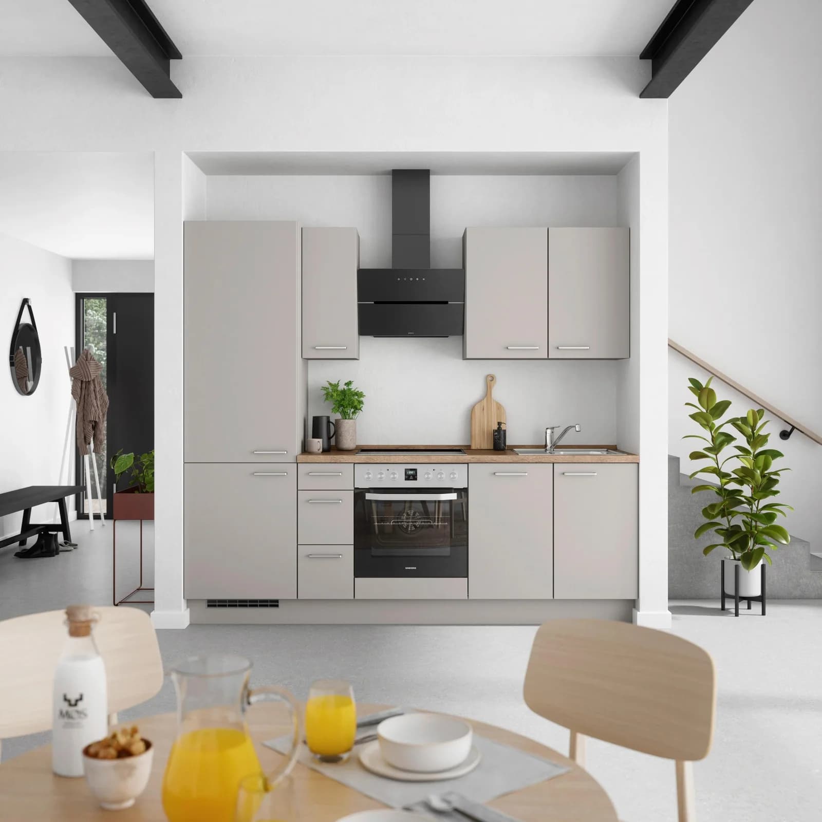 Nobilia Küchenblock Touch High Grau mit Geräten