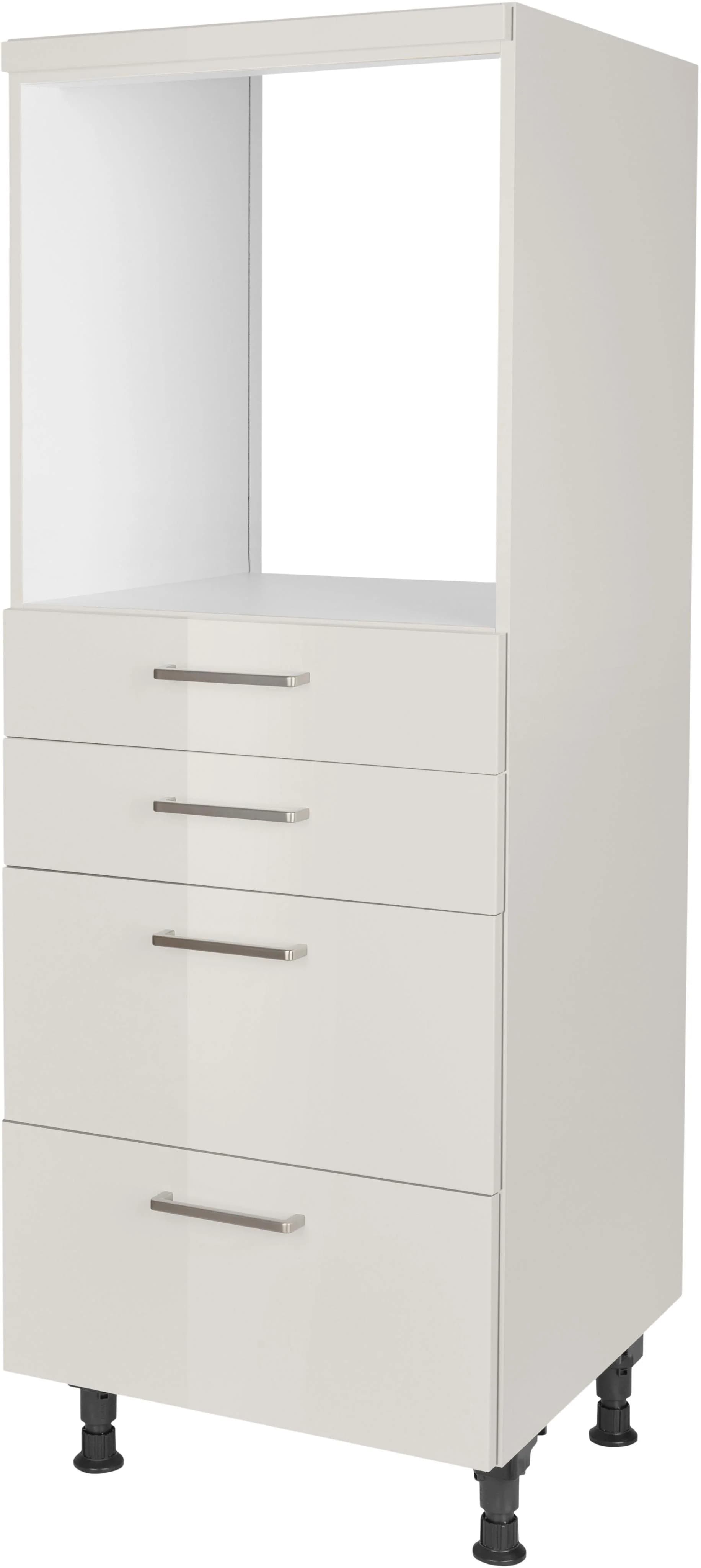 Herdumbauschrank NOBILIA Flash Seidengrau Hochglanz 60x167,8x58,3 cm