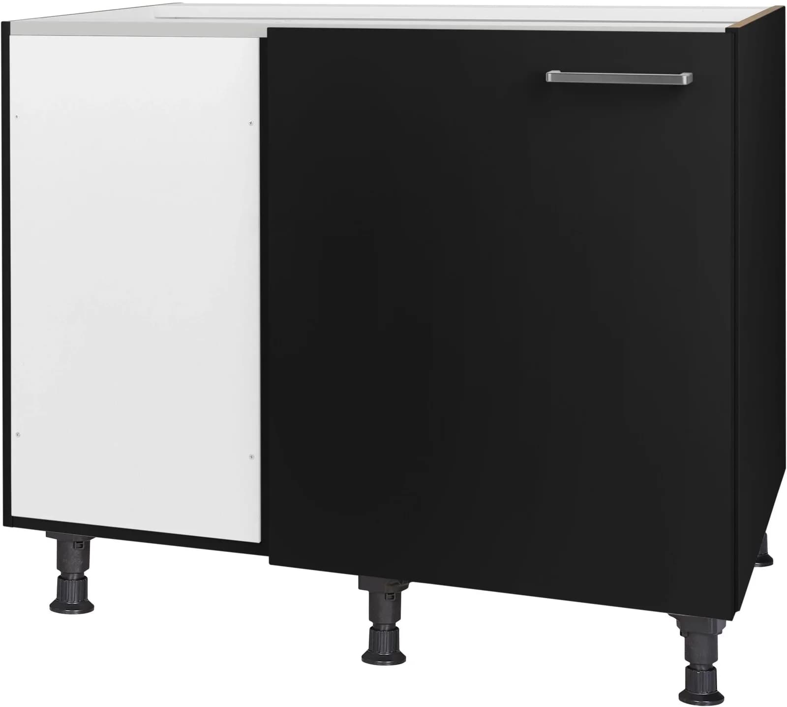 Eckunterschrank NOBILIA Touch Schwarz 100 cm