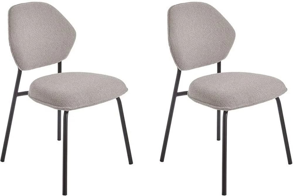 NOBILIA Stuhl MOVE-CH2 Stapelbar Metallgestell Bouclé Bezug Grau Schwarz