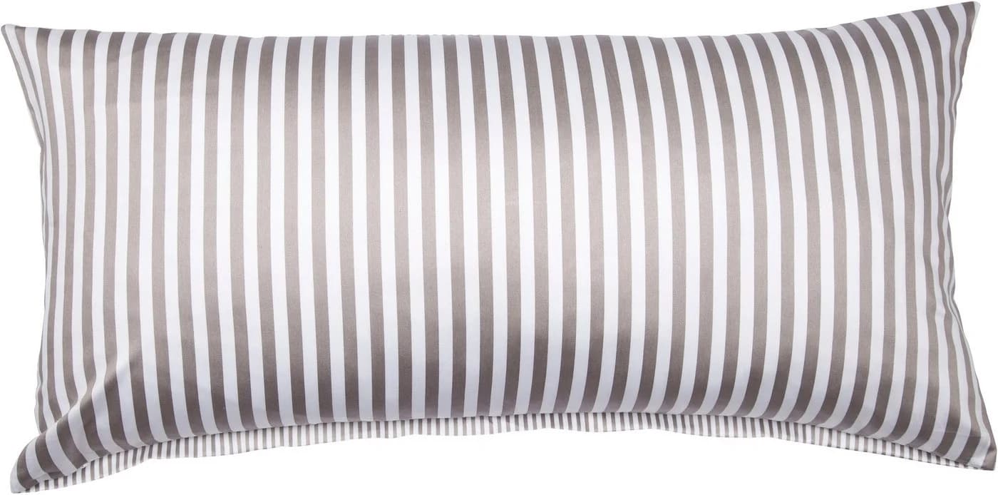 Janine Kissenbezug Mako-Satin Braun Gestreift