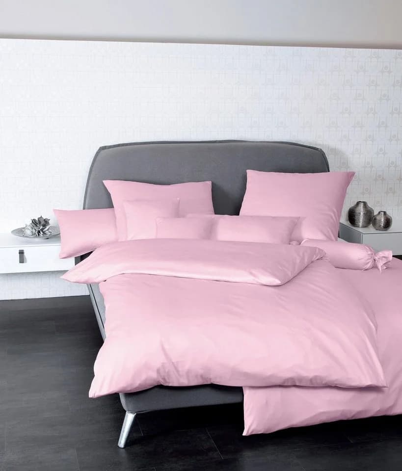 Kissenbezug JANINE Mako Satin Rosa 80x40 cm