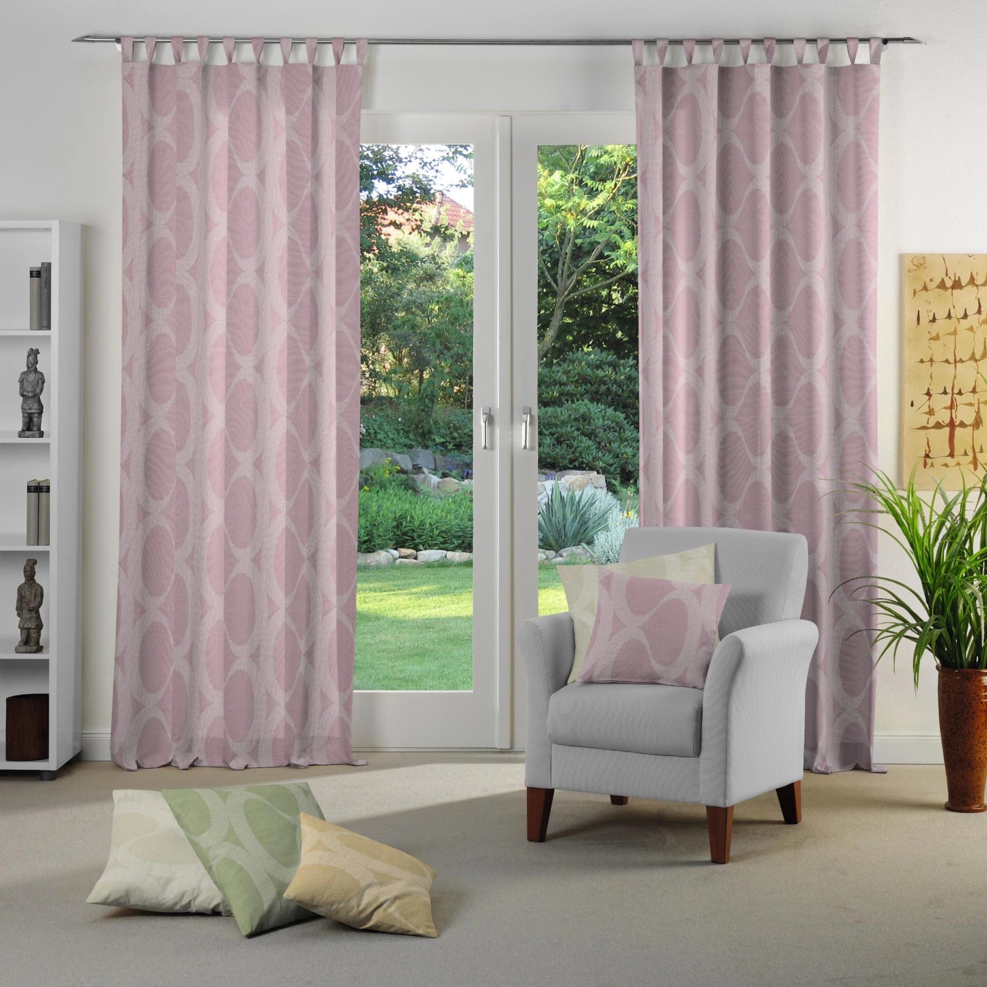 WIRTH Vorhang Lahstedt Rosa Jacquard Schlaufen