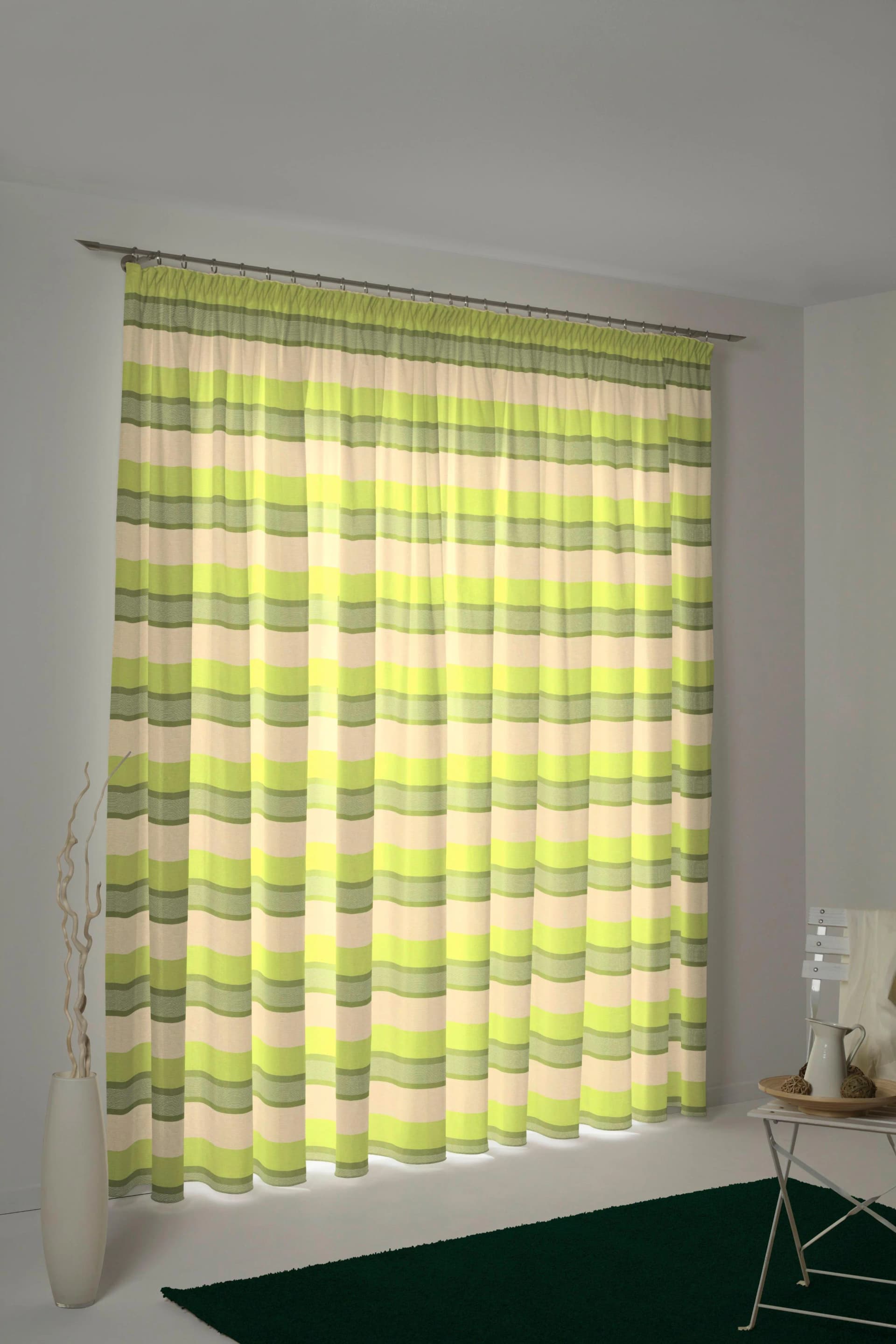 WIRTH Vorhang Menorca Grün 135x225cm Polyester-Baumwolle