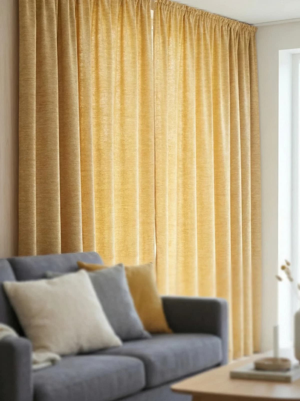 WIRTH Vorhang Holmsund 288g/qm Beige Chenille Polyacryl