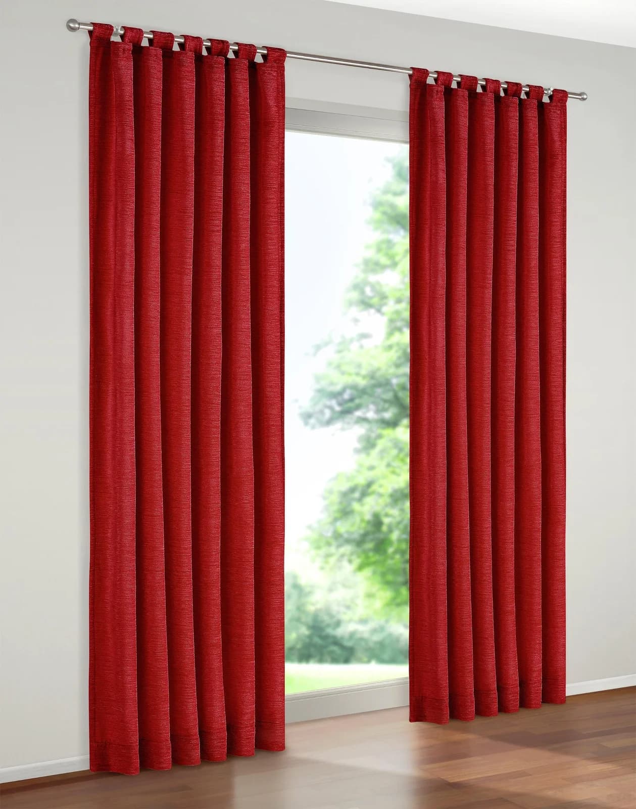 WIRTH Vorhang Trondheim Rot Thermo-Chenille Blickdicht