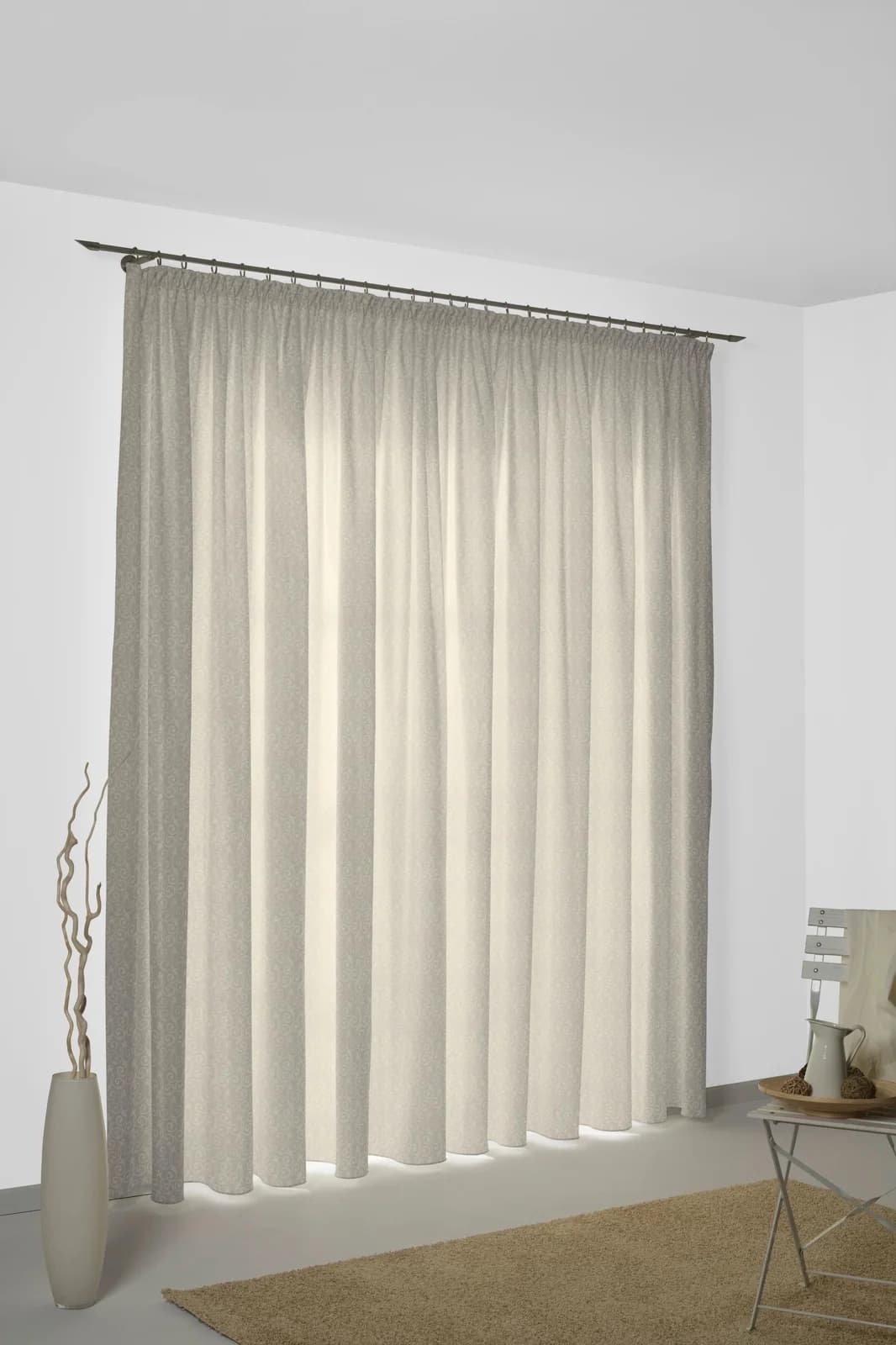 WIRTH Vorhang Schmalfeld Beige Polyacryl Polyester Blickdicht