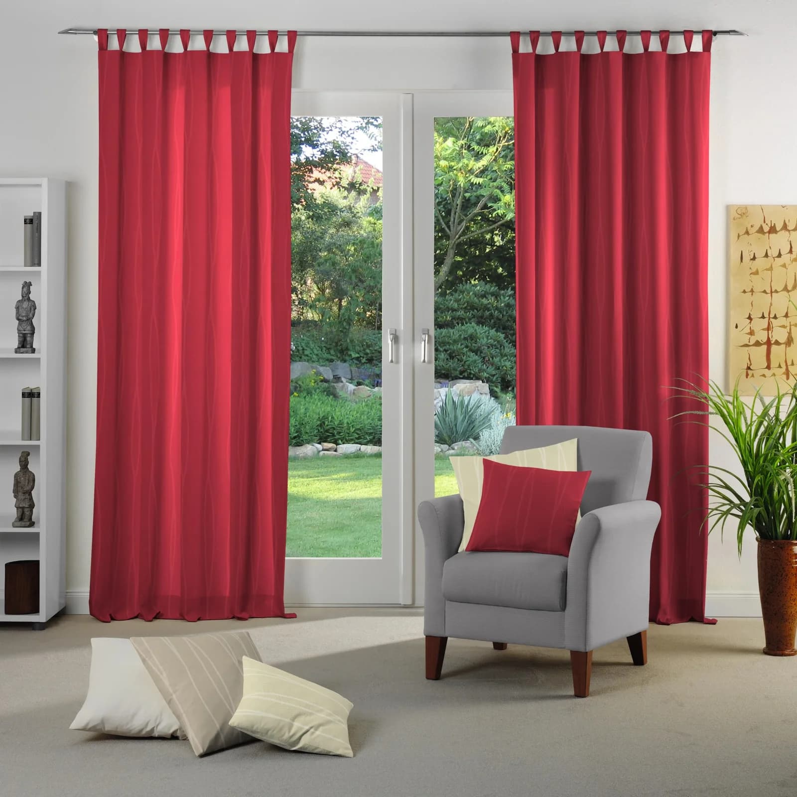 Vorhang WIRTH LANGWASSER Jacquard Rot