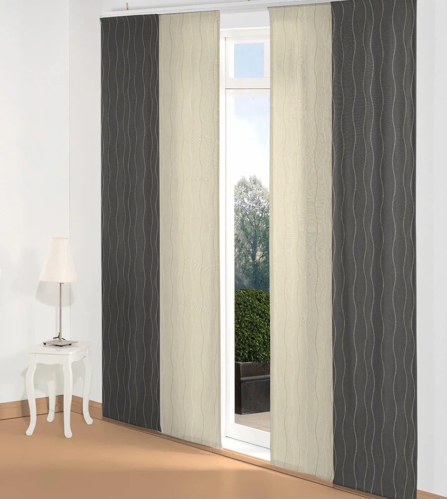 WIRTH Schiebegardine Sepino Grau Jacquard Sichtschutz