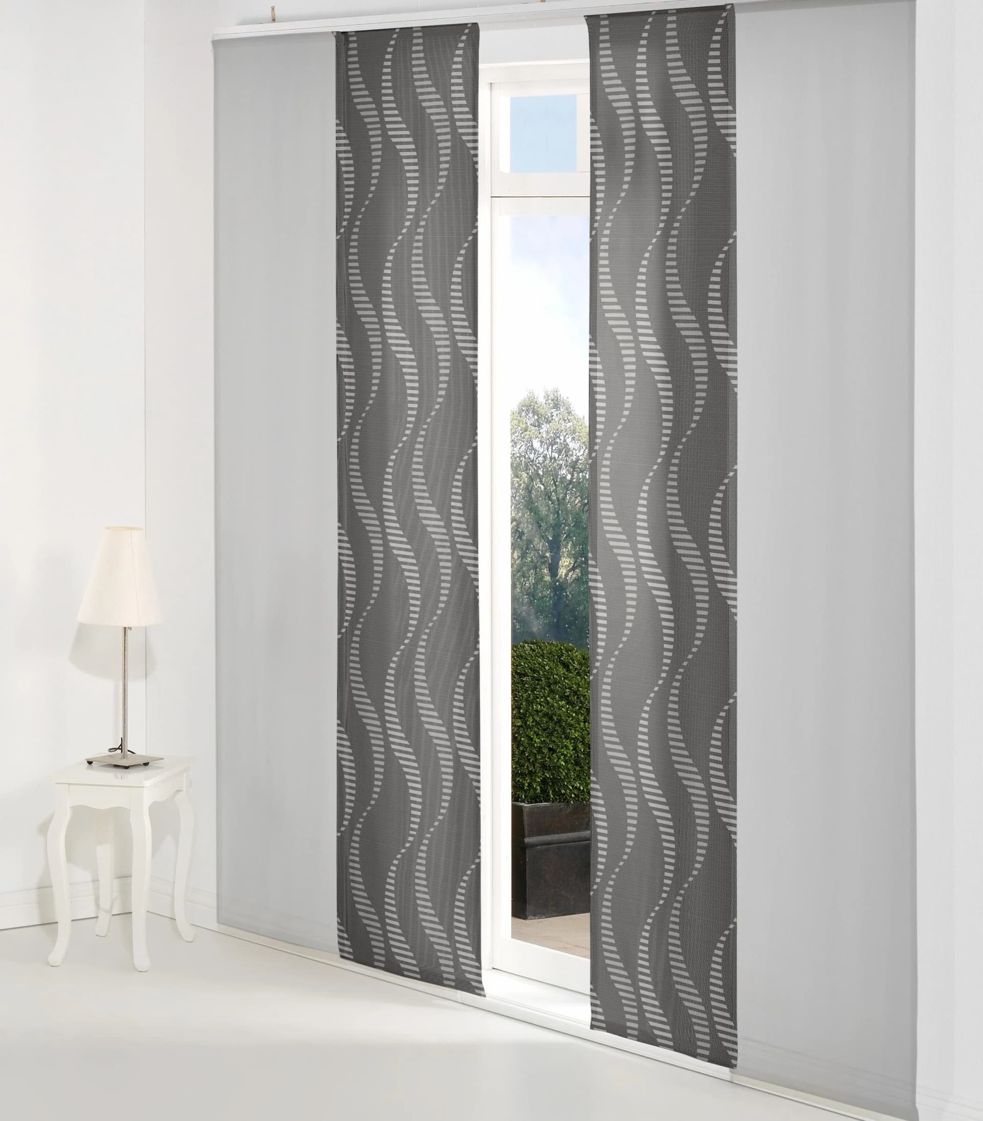 Schiebegardine WIRTH LUPARA Grau Jacquard Polyester Baumwolle