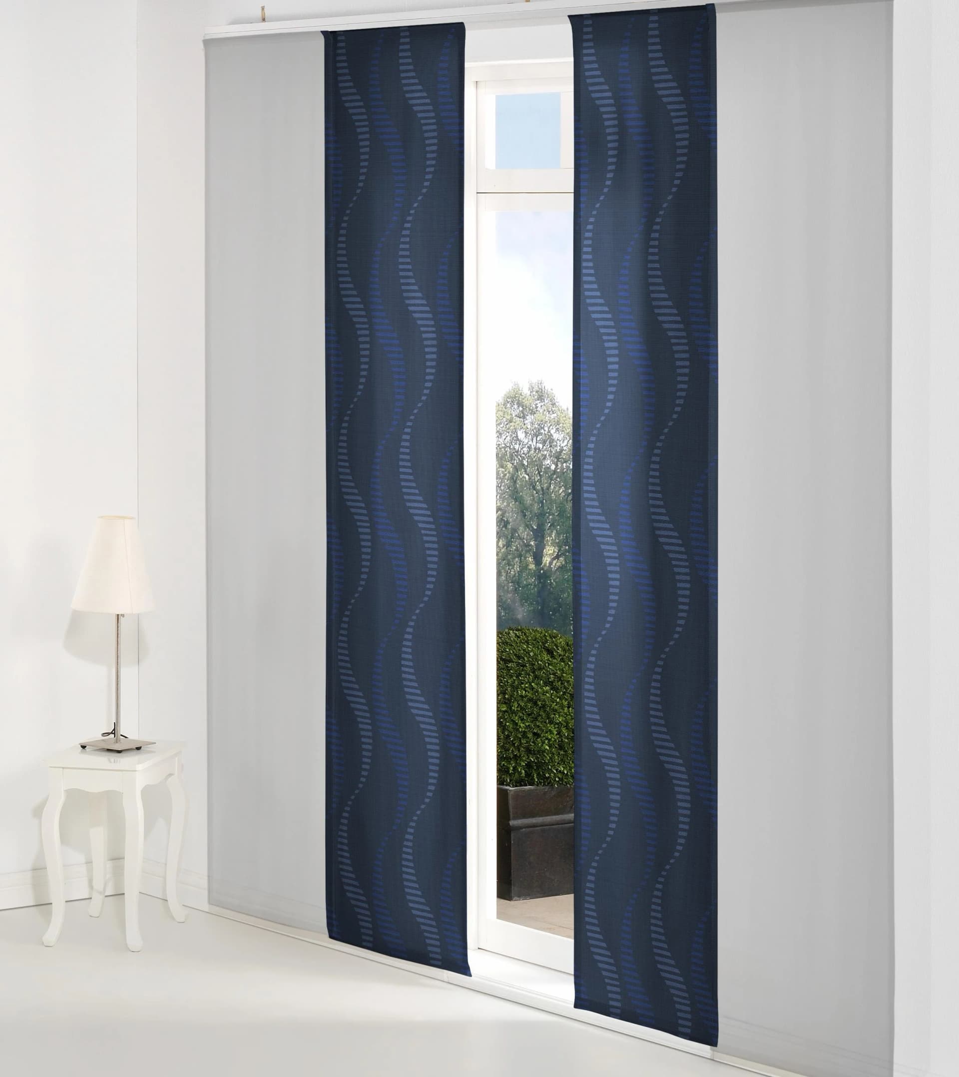 Schiebegardine WIRTH LUPARA Blau Jacquard 60x225cm