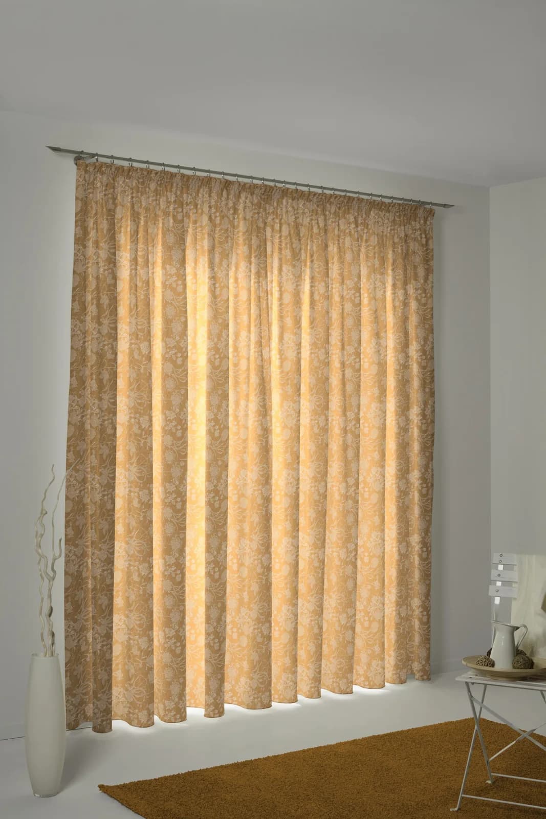 ADAM Vorhang Flower Cuvée Curry 100% Bio-Baumwolle Jacquard
