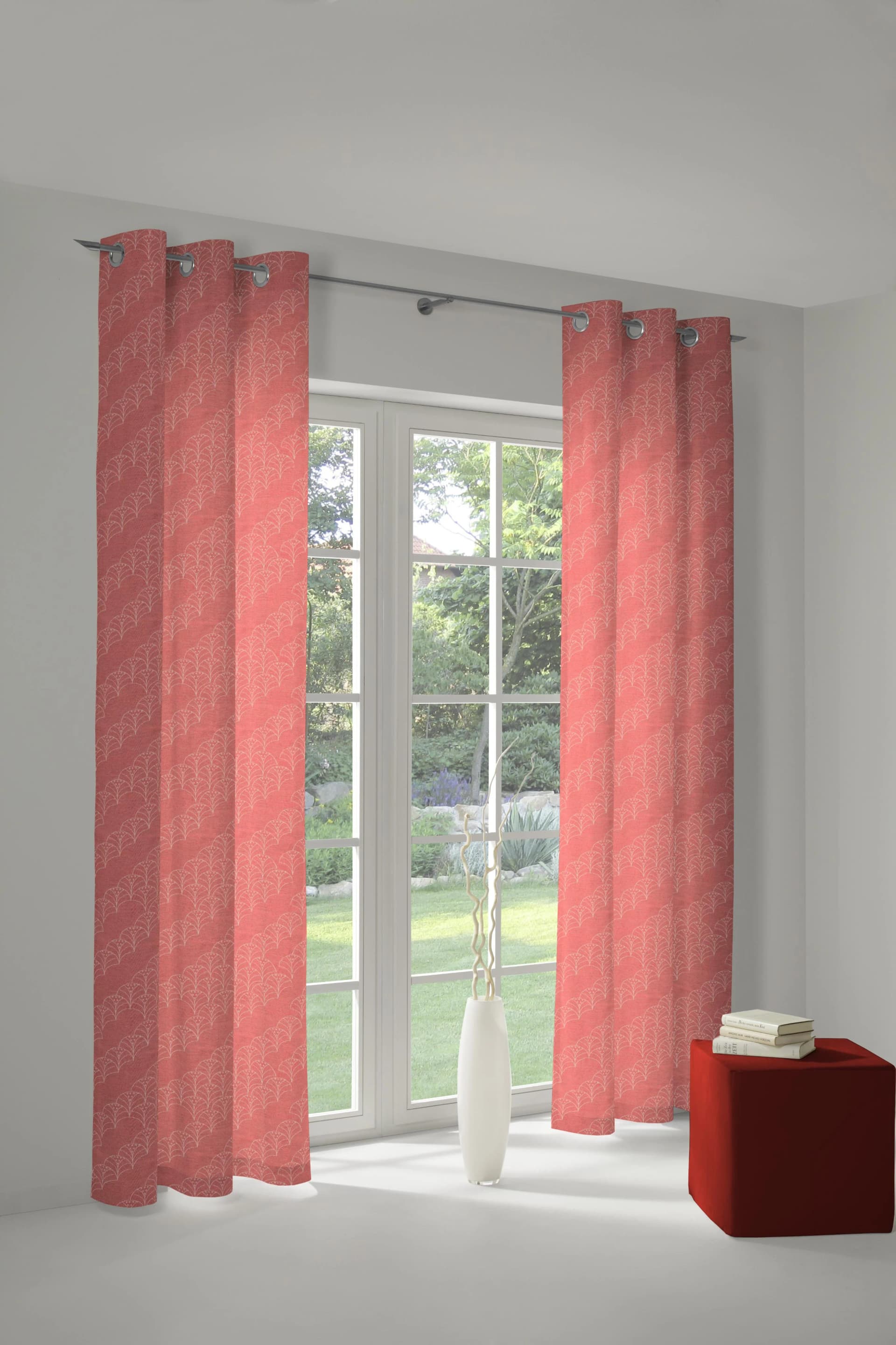 Vorhang ADAM Argentinian Criolla Light Rot Jacquard Bio-Baumwolle