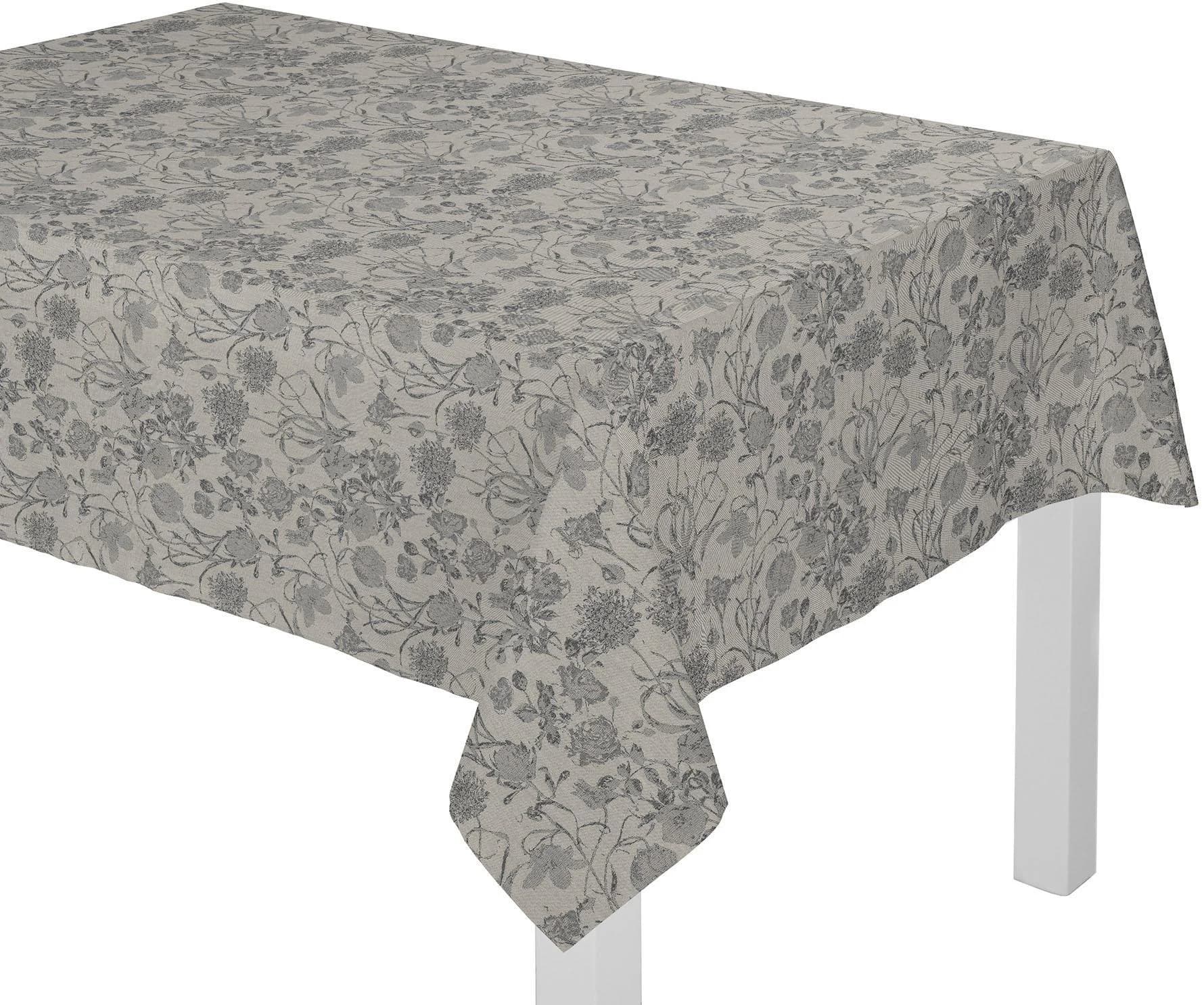 Tischdecke ADAM "Flower Cuvée" Schwarz Bio-Baumwolle