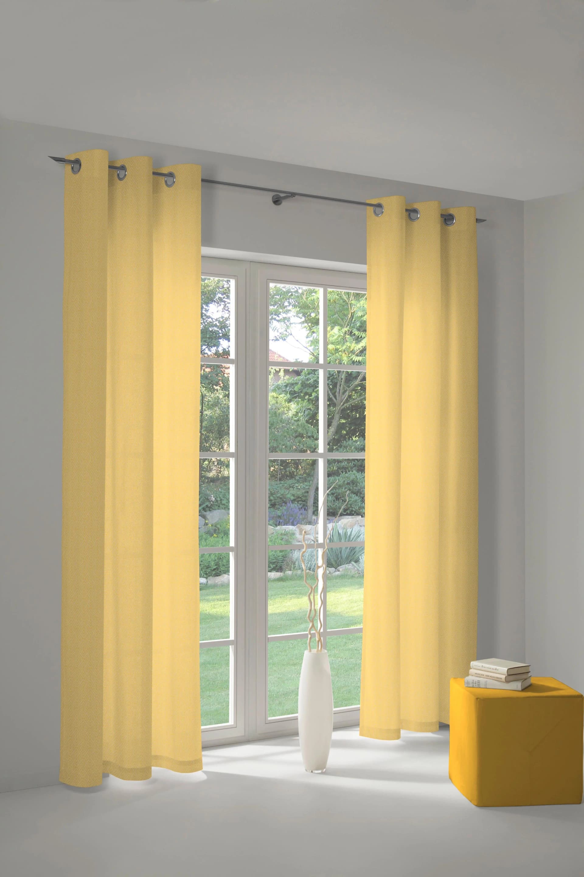 Vorhang ADAM Graphic Ventus Jacquard Gelb Bio-Baumwolle