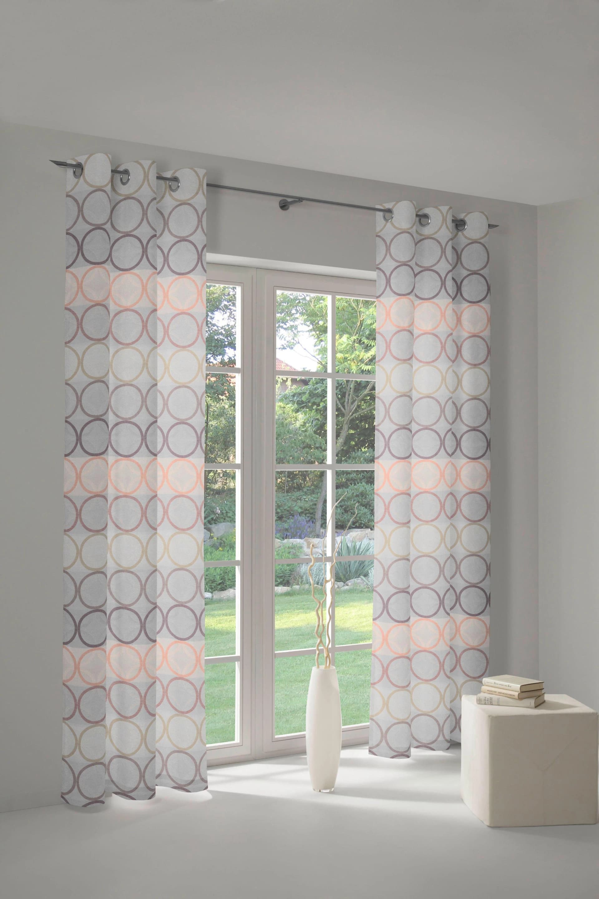Vorhang WIRTH "Zirbello" Rosa Jacquard Baumwolle Polyester