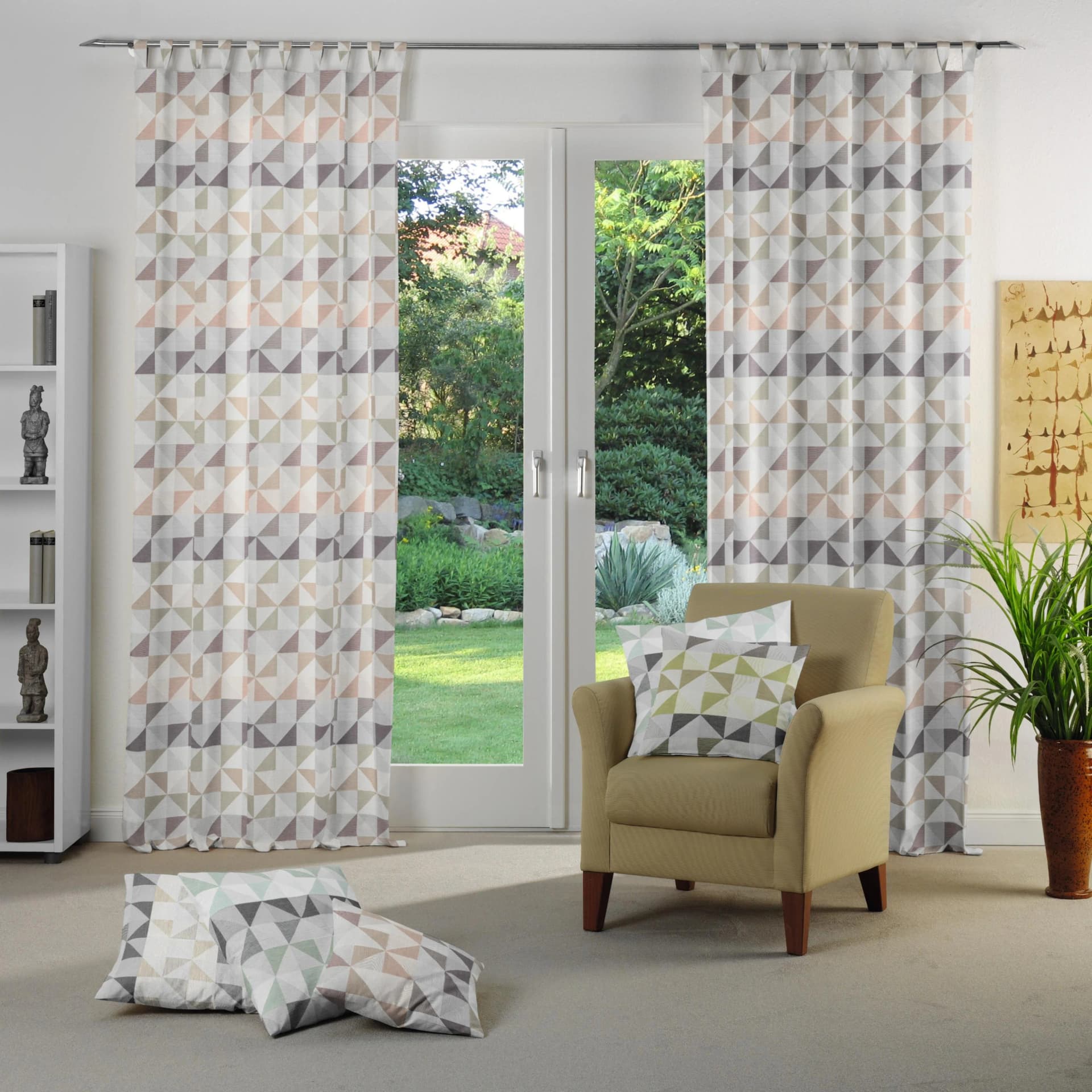 Vorhang WIRTH "Berlare" Rosa Jacquard Baumwolle Polyester
