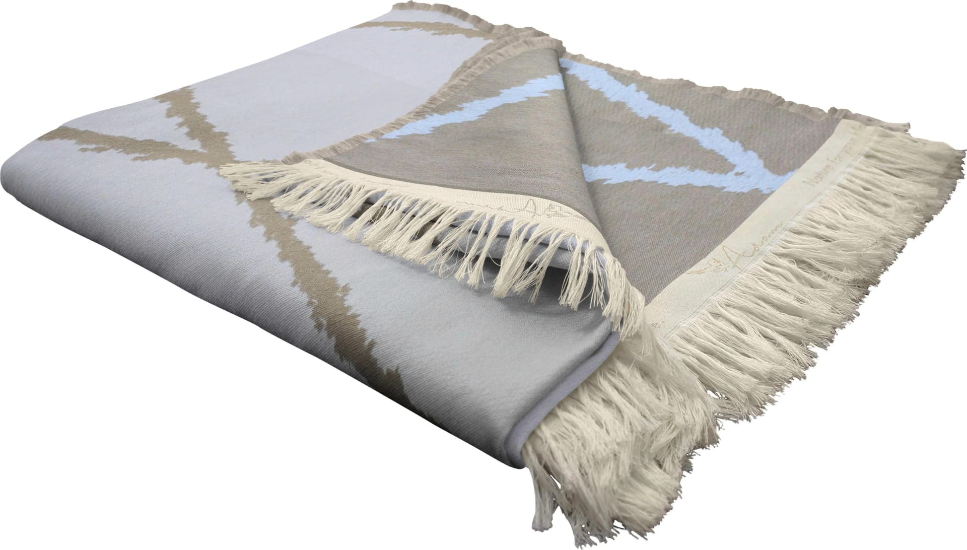 ADAM Wohndecke Casket Valdelana Beige/Weiß Jacquard Poncho-Look