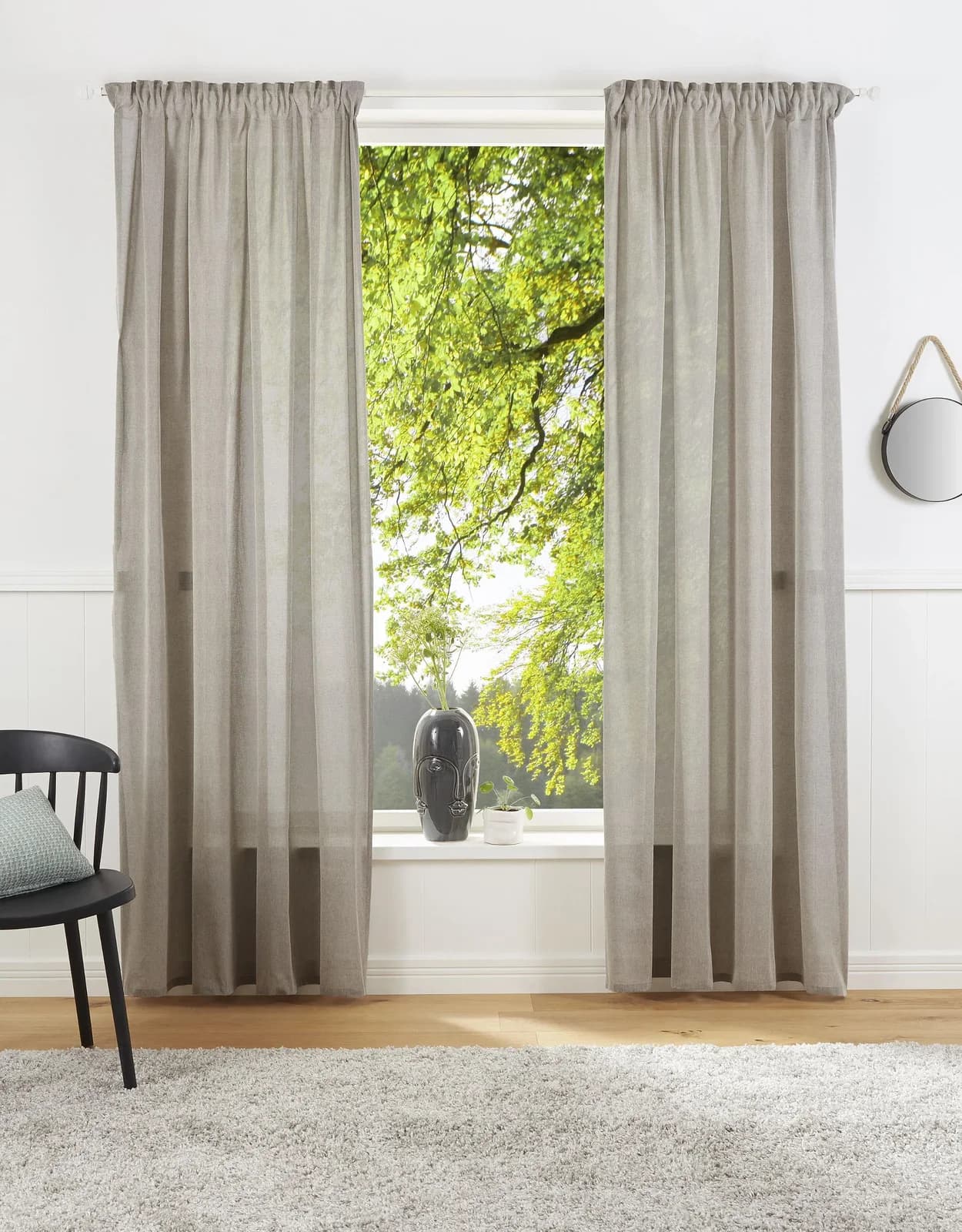 Vorhang "Lanea" Grau Leinenoptik LeGer Home by Lena Gercke