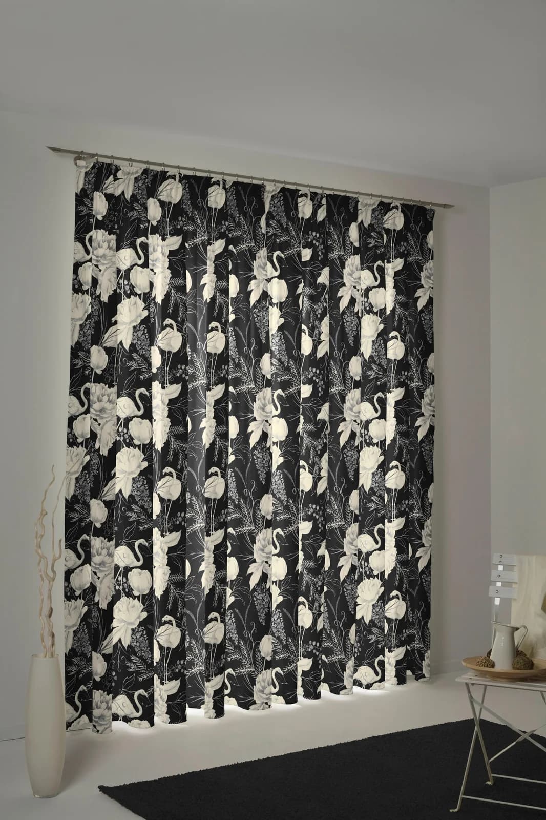Vorhang ADAM Eden 145x245 cm Jacquard Bio-Baumwolle Schwarz-Weiß