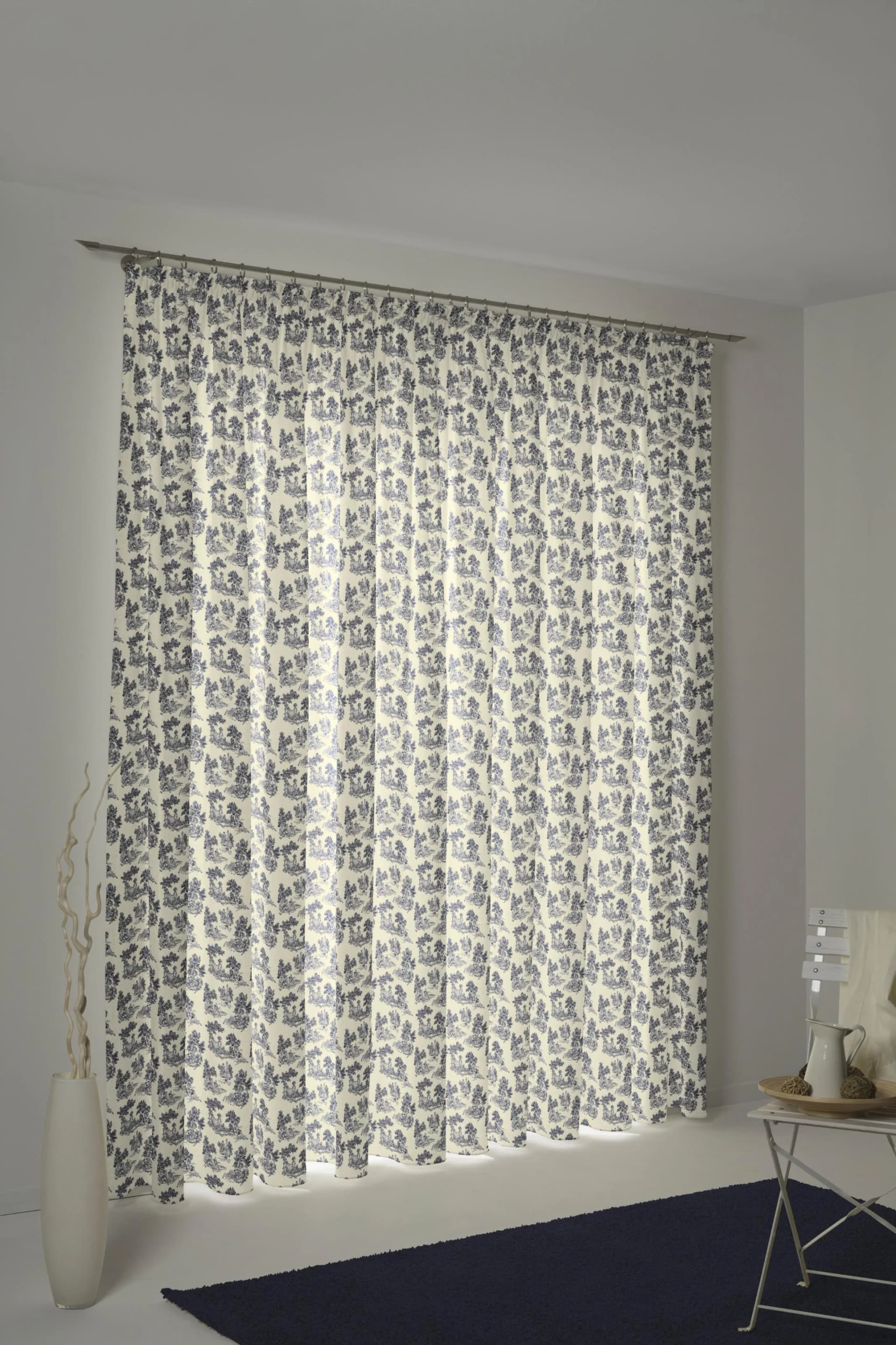 Vorhang ADAM "Good Old Days" 145x175cm Jacquard Bio-Baumwolle Dunkelblau
