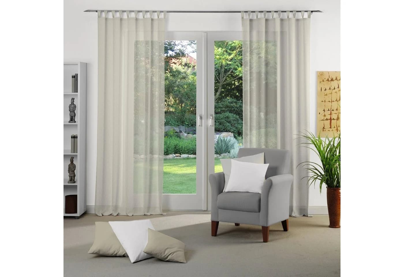 OTTO HOME Vorhang Elby 1 Beige Schlaufen Jacquard