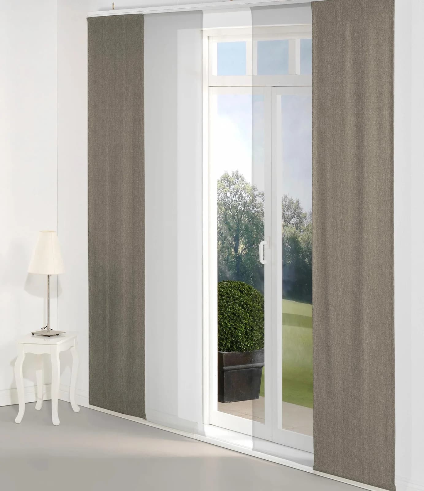 WIRTH Schiebegardine Torbole Dunkelbraun Jacquard
