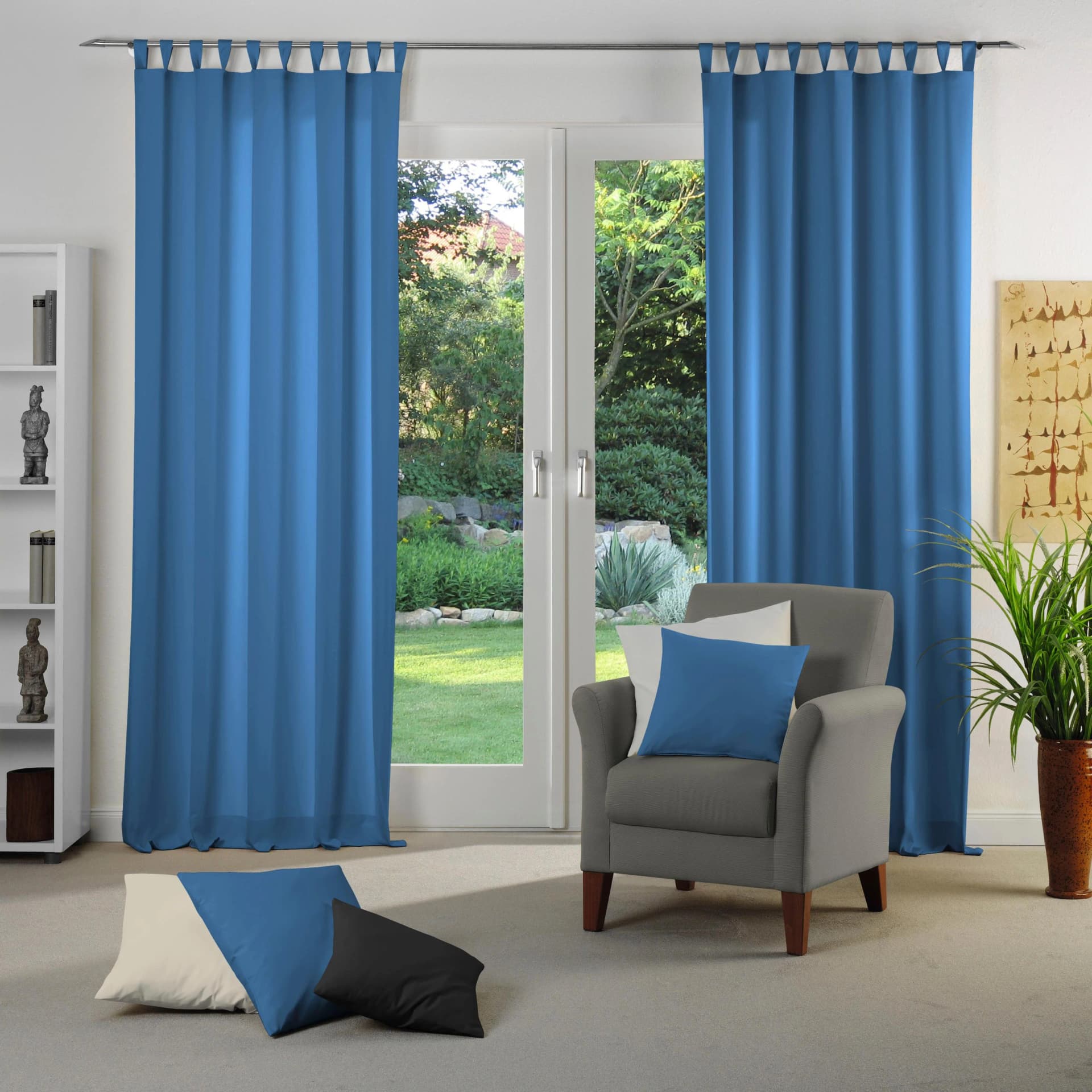 WIRTH Vorhang Dim Out Blau Verdunkelnd Polyester
