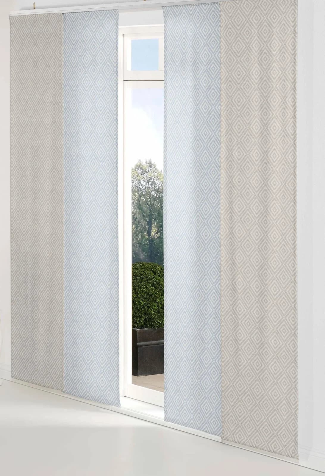 Schiebegardine WIRTH Telfort Blau Jacquard Polyester Baumwolle