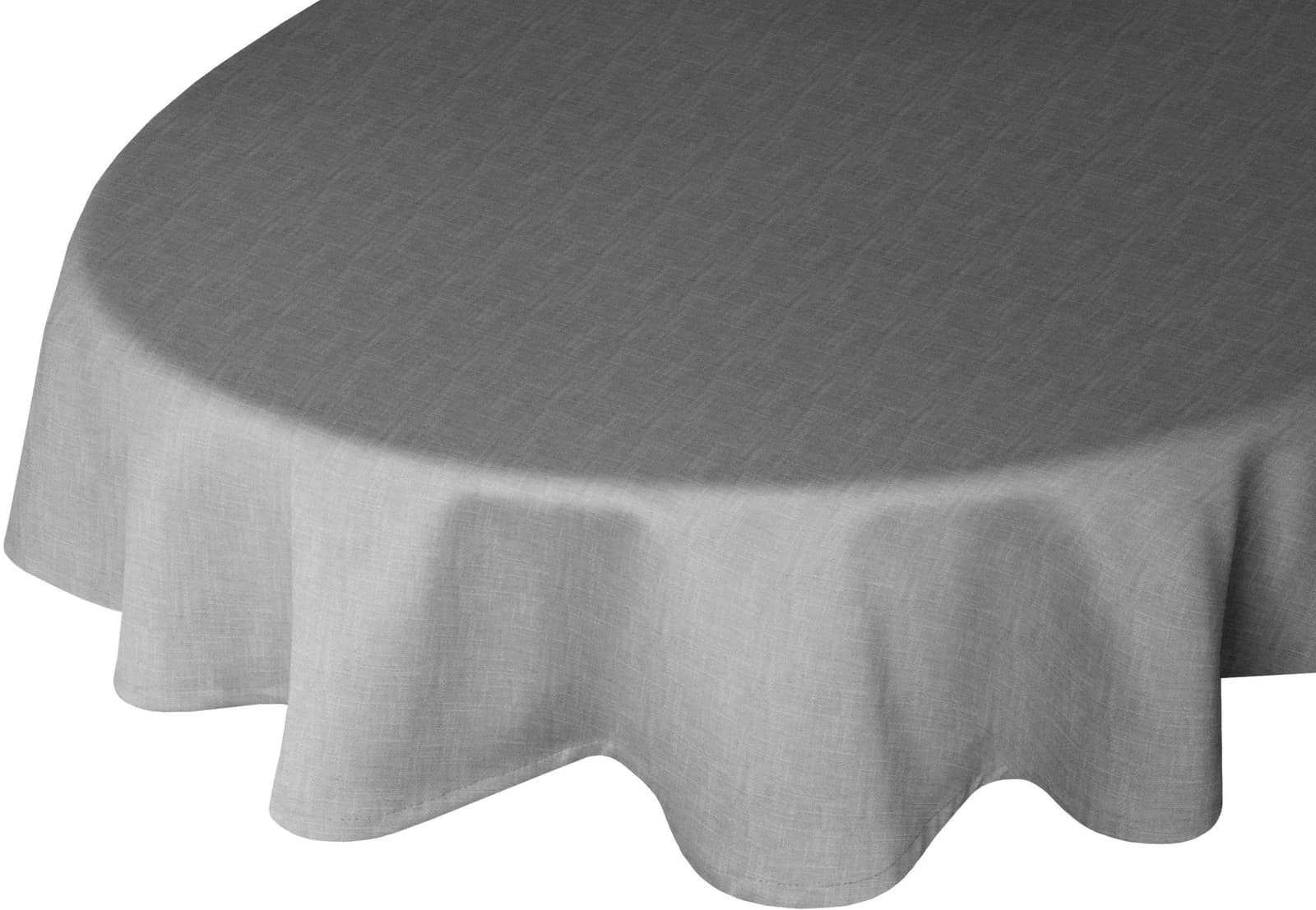 WIRTH Tischdecke WIESSEE Grau Rund 160cm Baumwolle Leinen Modal