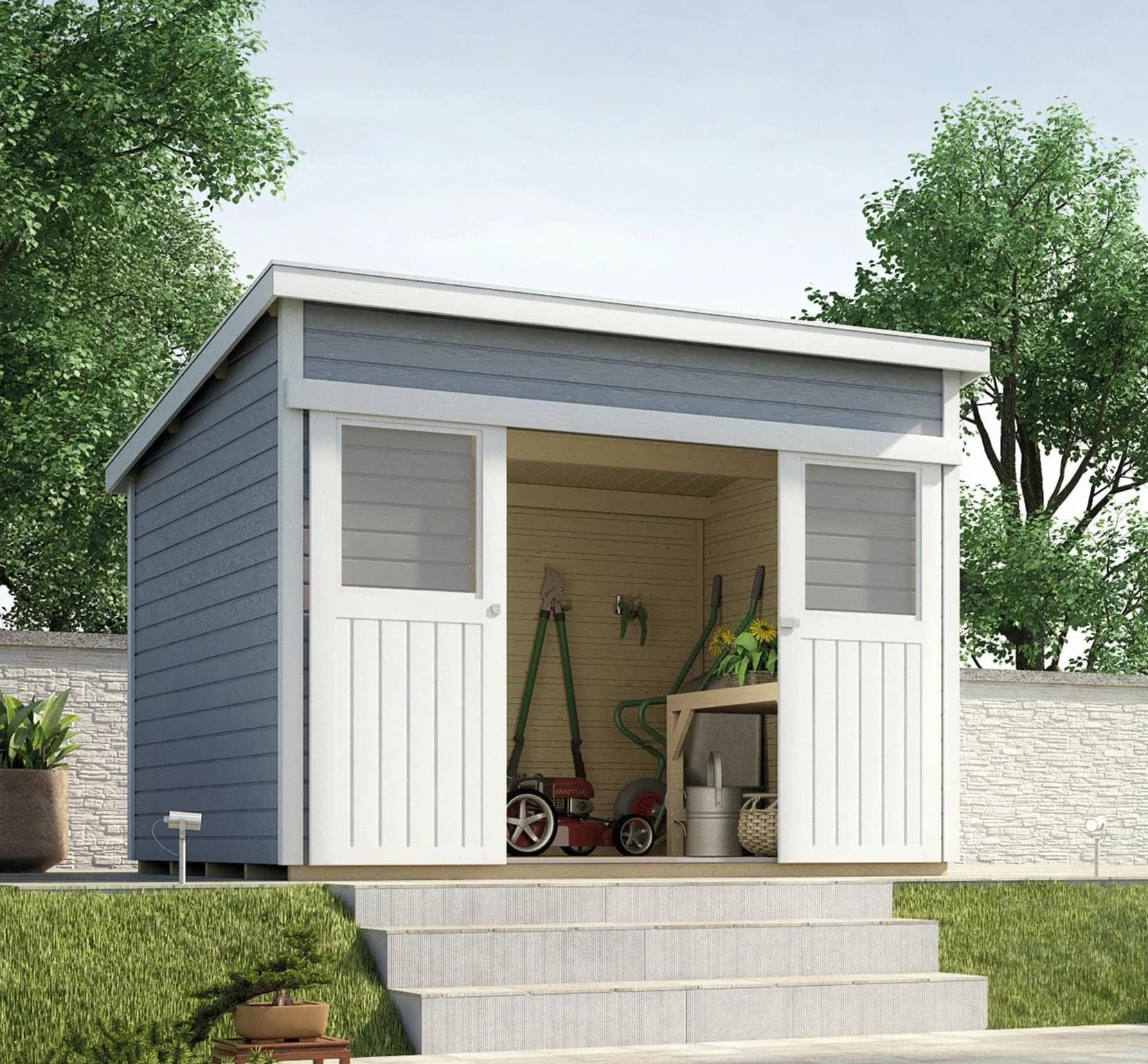 Modernes Gartenhaus aus Massivholz
