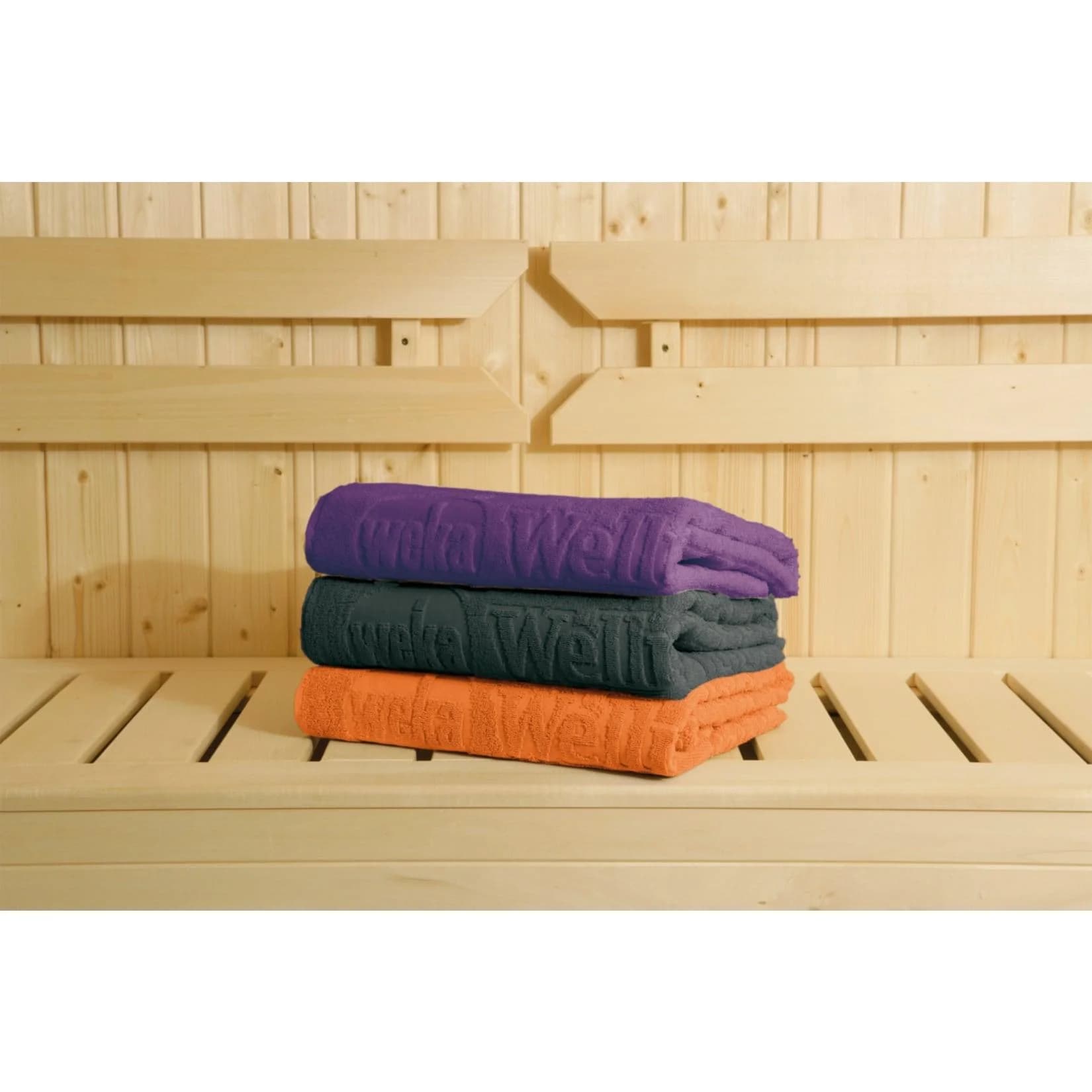 Weka Saunatuch Viola Violett 100% Baumwolle Walkfrottee