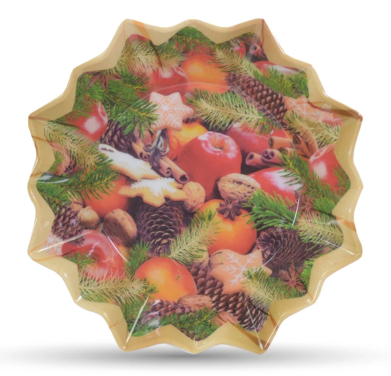 RIFFELMACHER & WEINBERGER Weihnachtsfigur Teller Stern Apfel Zapfen Kekse 17 cm