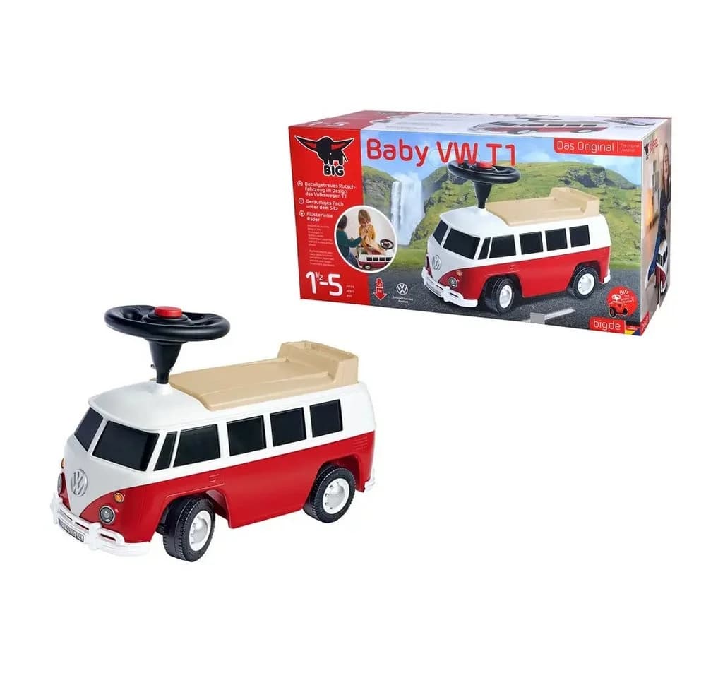 BIG Rutscherauto Baby VW T1 Rot Kinderfahrzeug Made in Germany