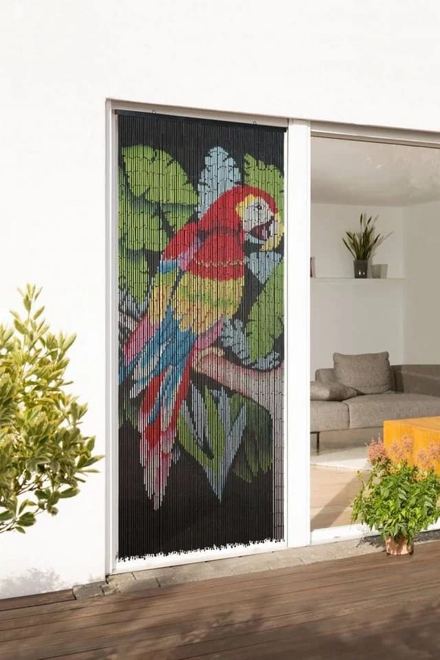 CONACORD Türvorhang Decona Papagei Bambus Raumteiler 90x200cm