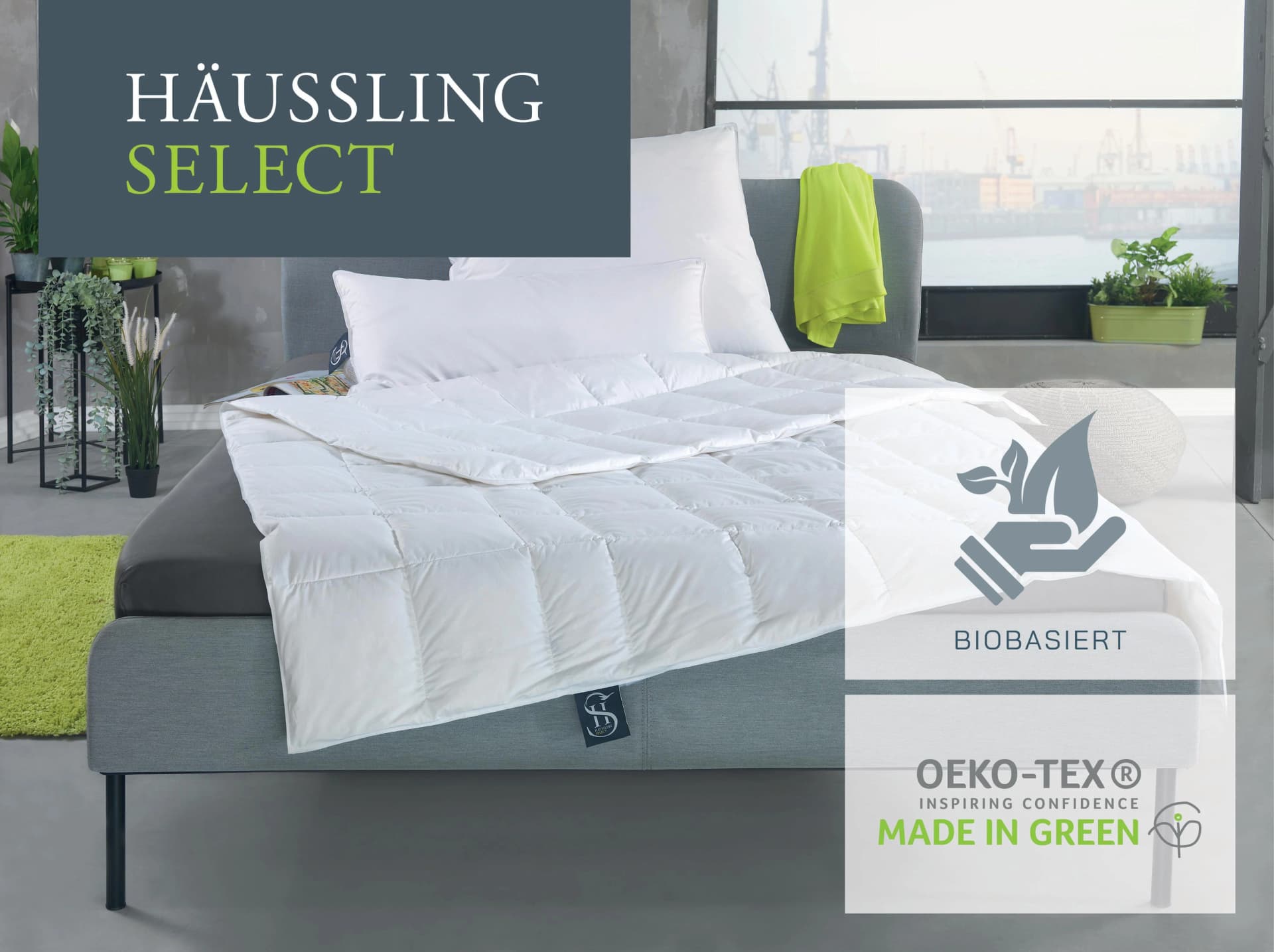HAEUSSLING Gänsedaunenbettdecke Select - Made in Green, weiß, 155x220cm