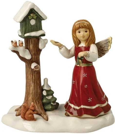 GOEBEL Engelfigur Himmlischer Besuch Weihnachtsdeko Steingut
