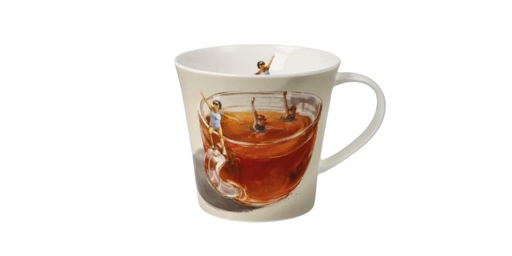 GOEBEL Tasse "Daria Rosso - Tea Gym" Fine China-Porzellan Bunt