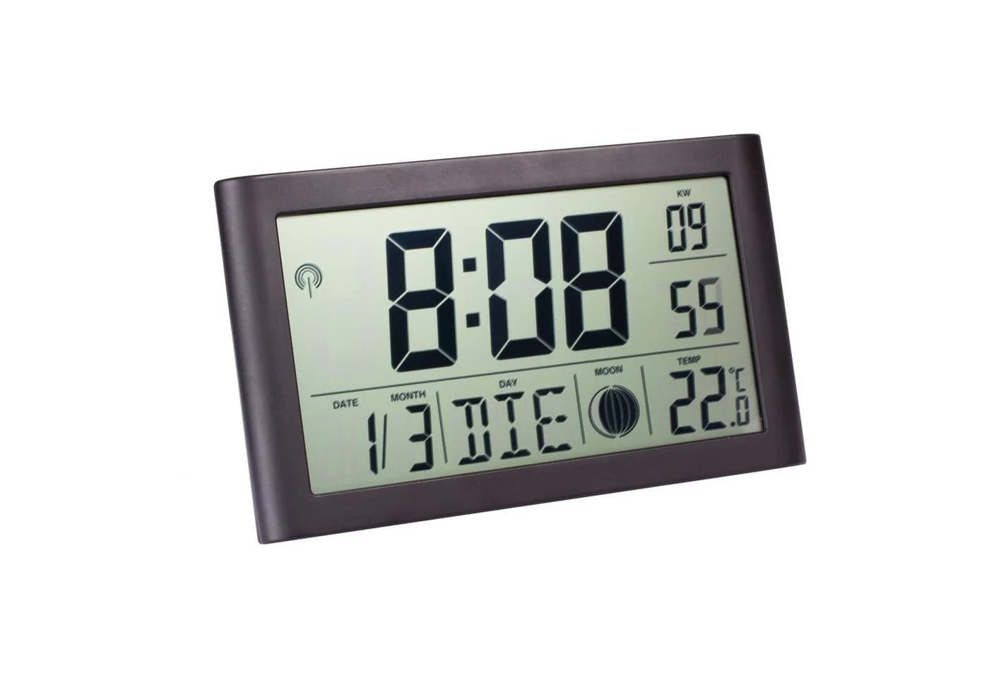 Miraval Wanduhr Digitale LCD Tischfunkuhr mit Temperaturanzeige