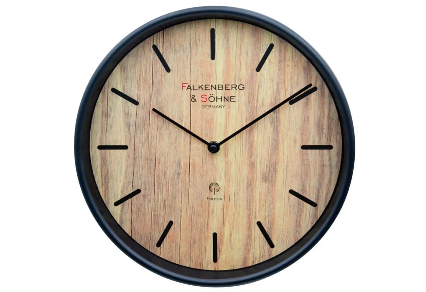 Miraval Funkwanduhr 30 cm Schwarz Braun Holzoptik